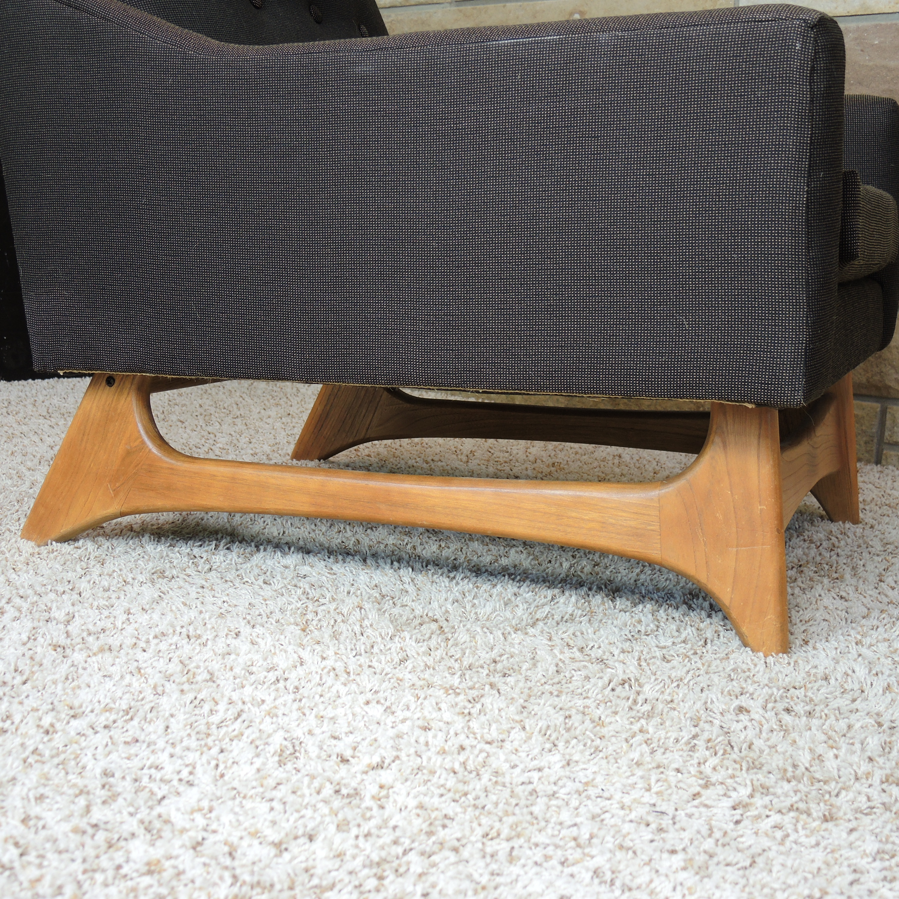 Kroehler Mid Century Modern Upholstered High-Back Armchair