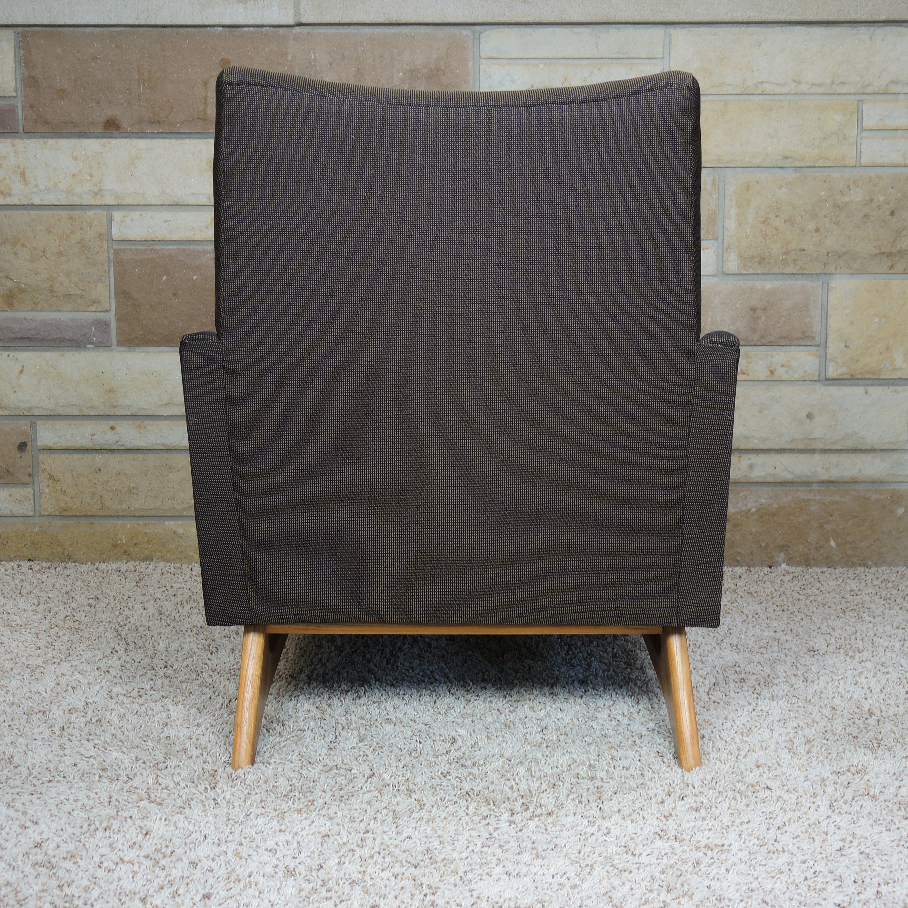 Kroehler Mid Century Modern Upholstered High-Back Armchair