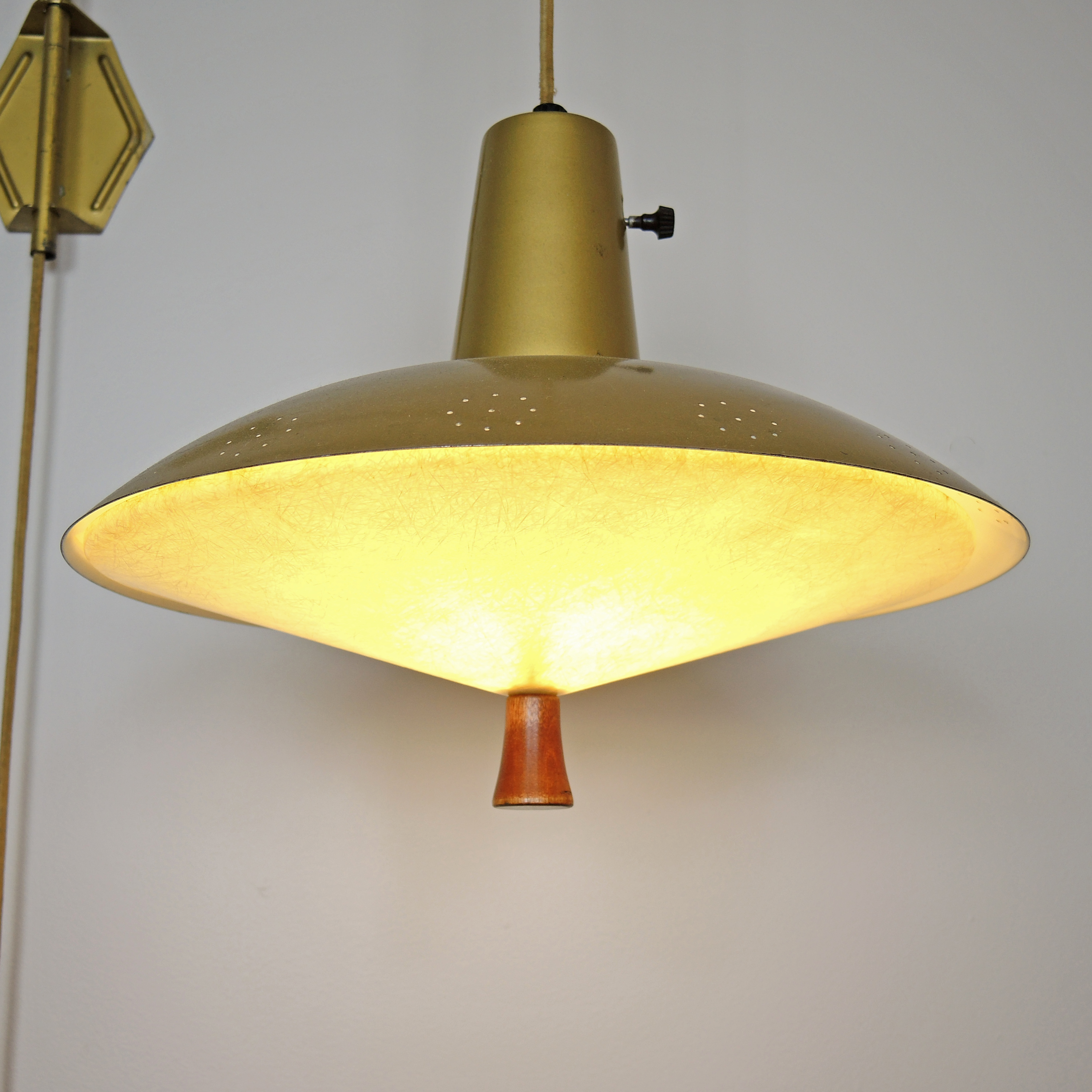 Mid Century Modern Berger Brass Adjustable Wall Lamp