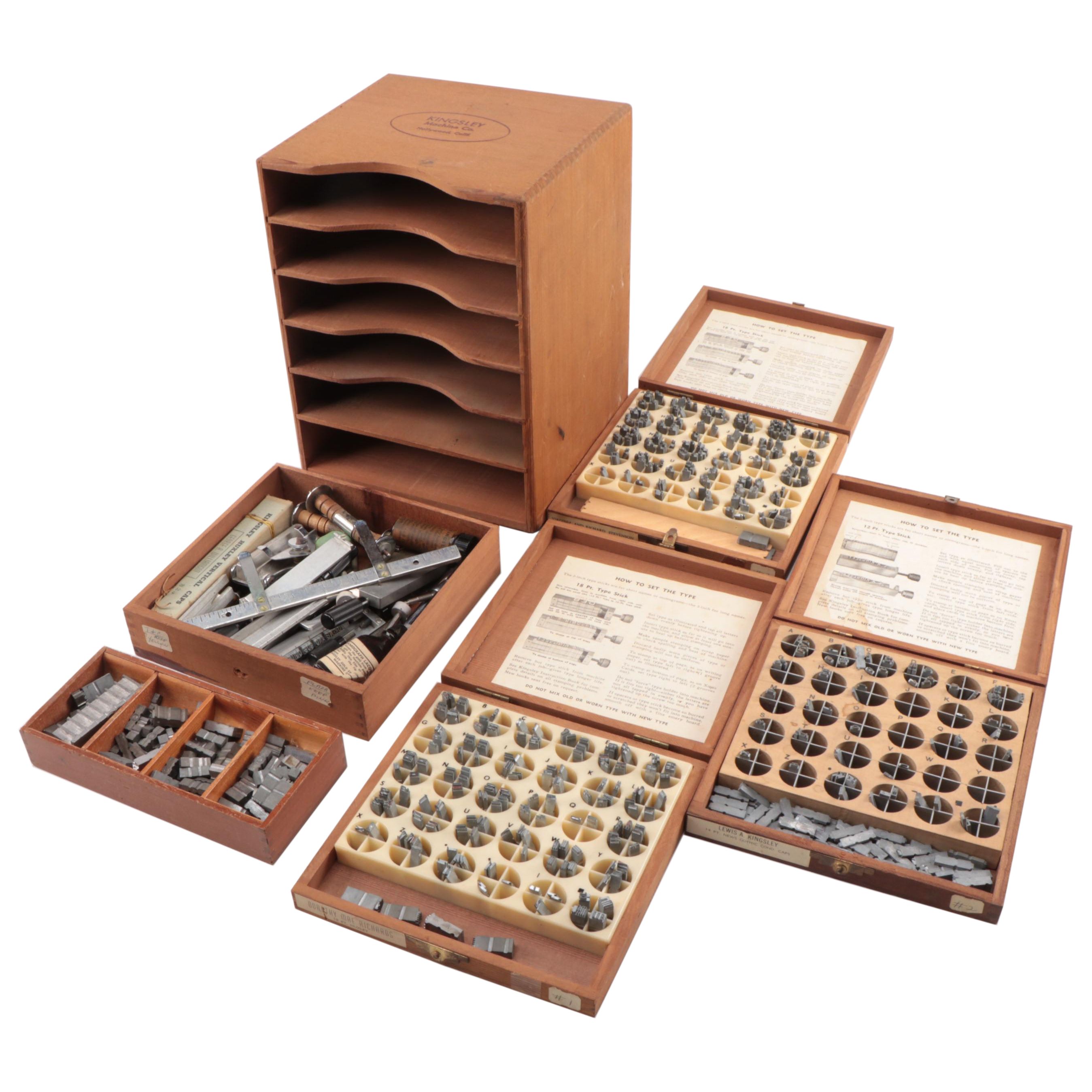 Kingsley 18pt, 14pt, and Garamond Hot Stamp Letterpress Type Collection