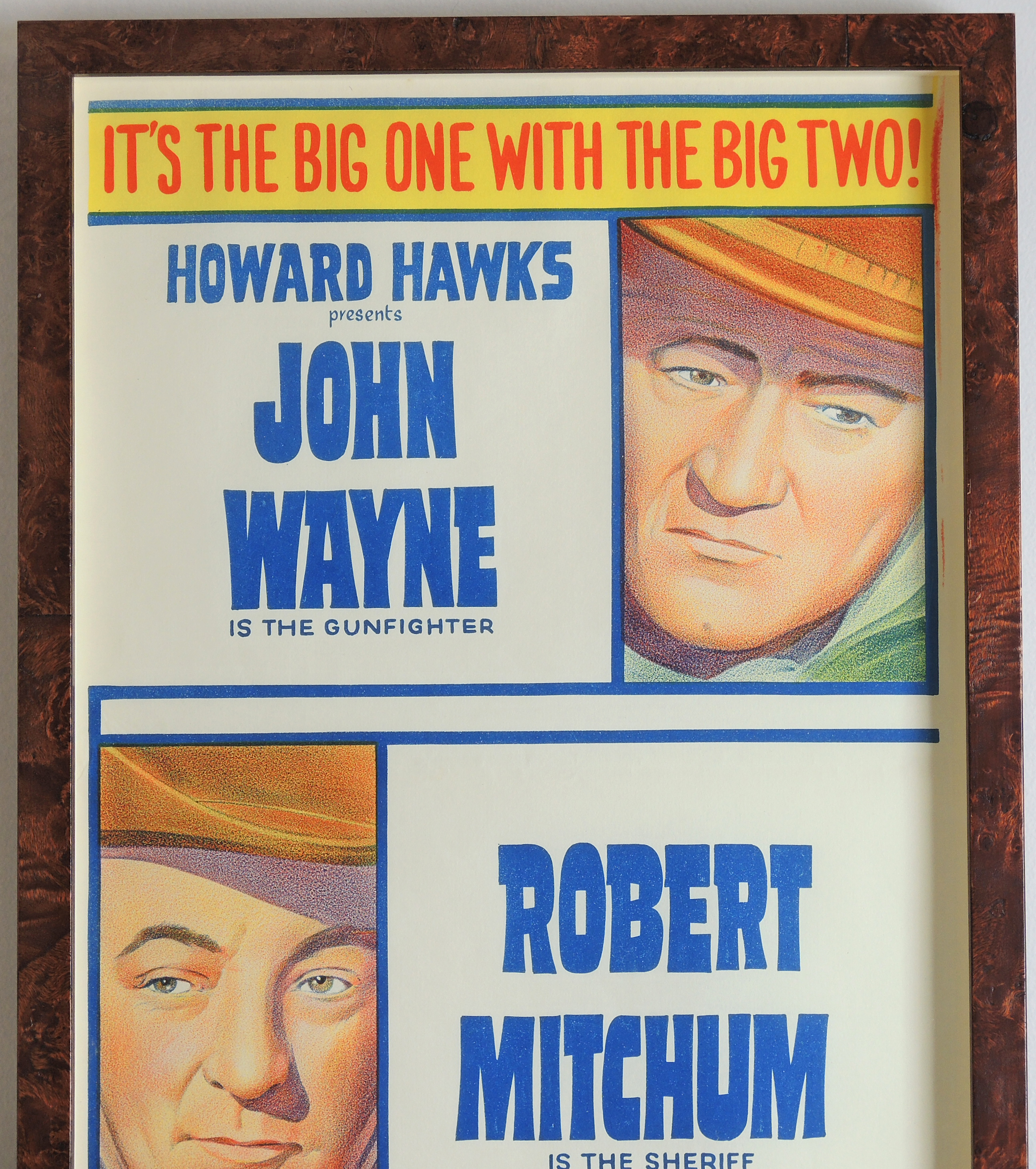 Framed "El Dorado" Lithograph Insert Movie Poster, Mid 20th Century