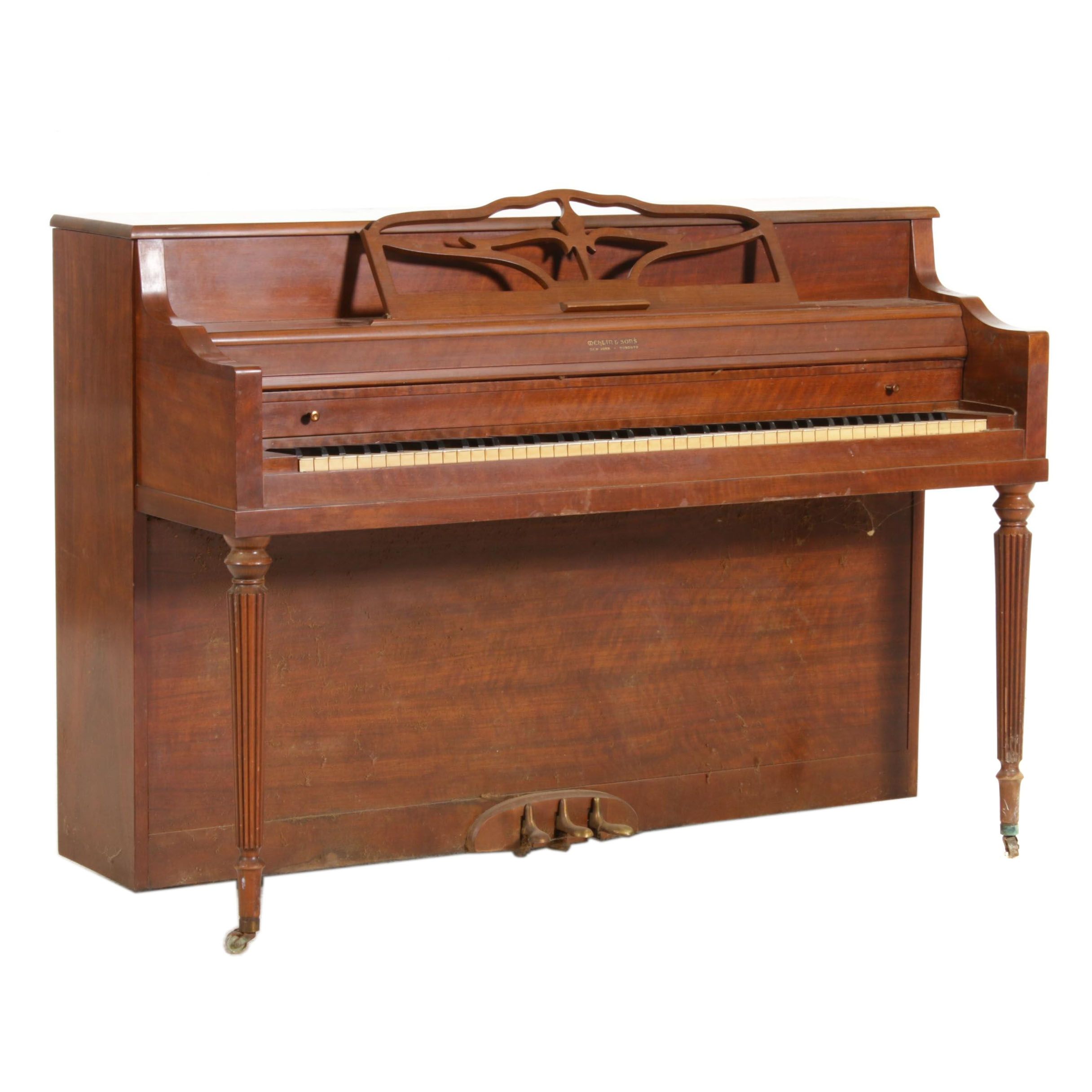 Mehlin & Sons Upright Piano, 1960s