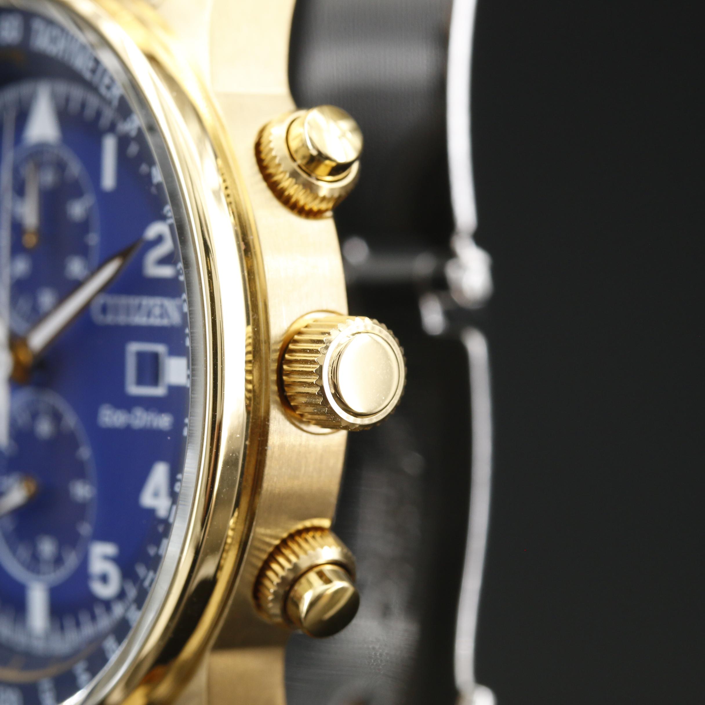 Citizen Eco-Drive Brycen Chronograph Gold Tone Quartz Watch