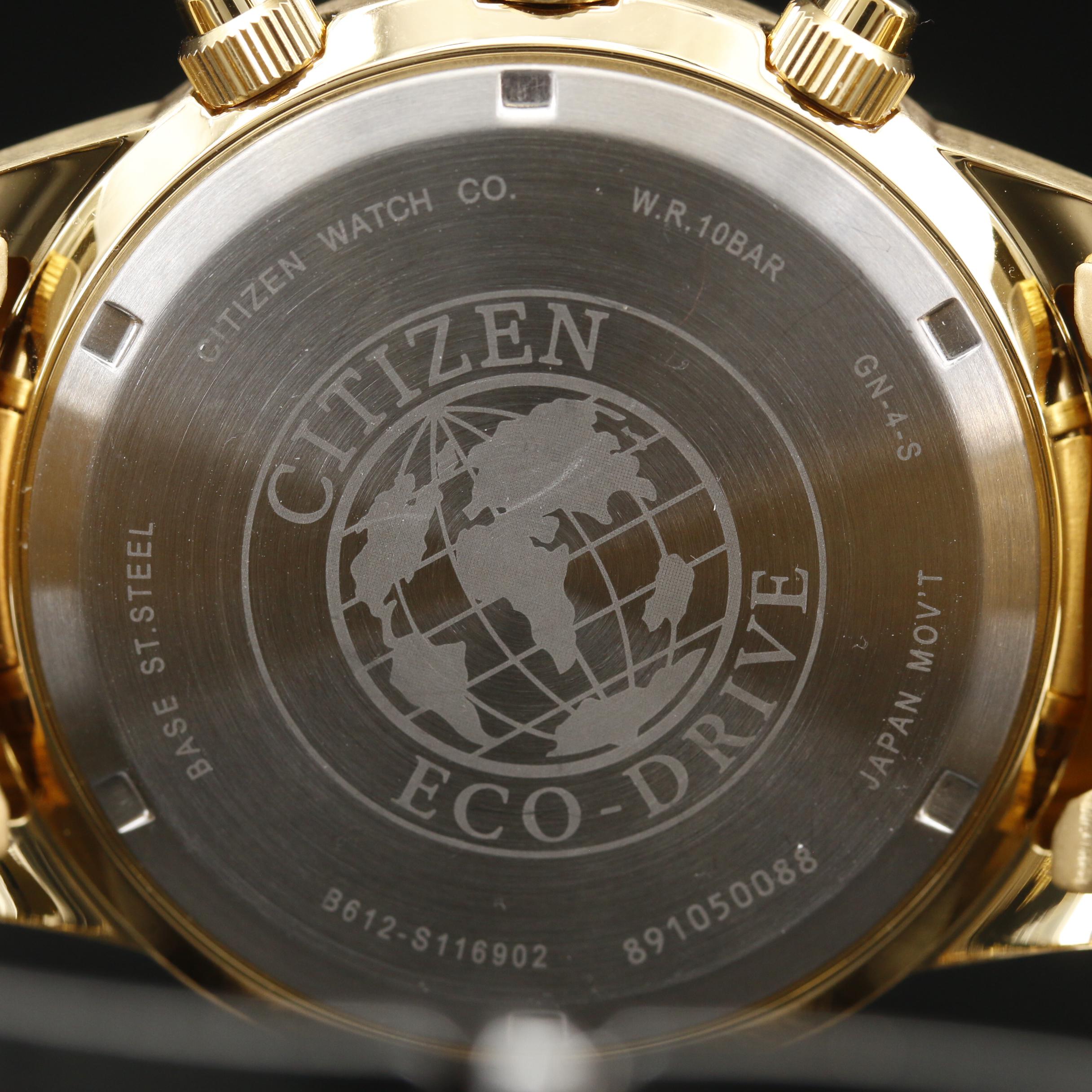Citizen Eco-Drive Brycen Chronograph Gold Tone Quartz Watch