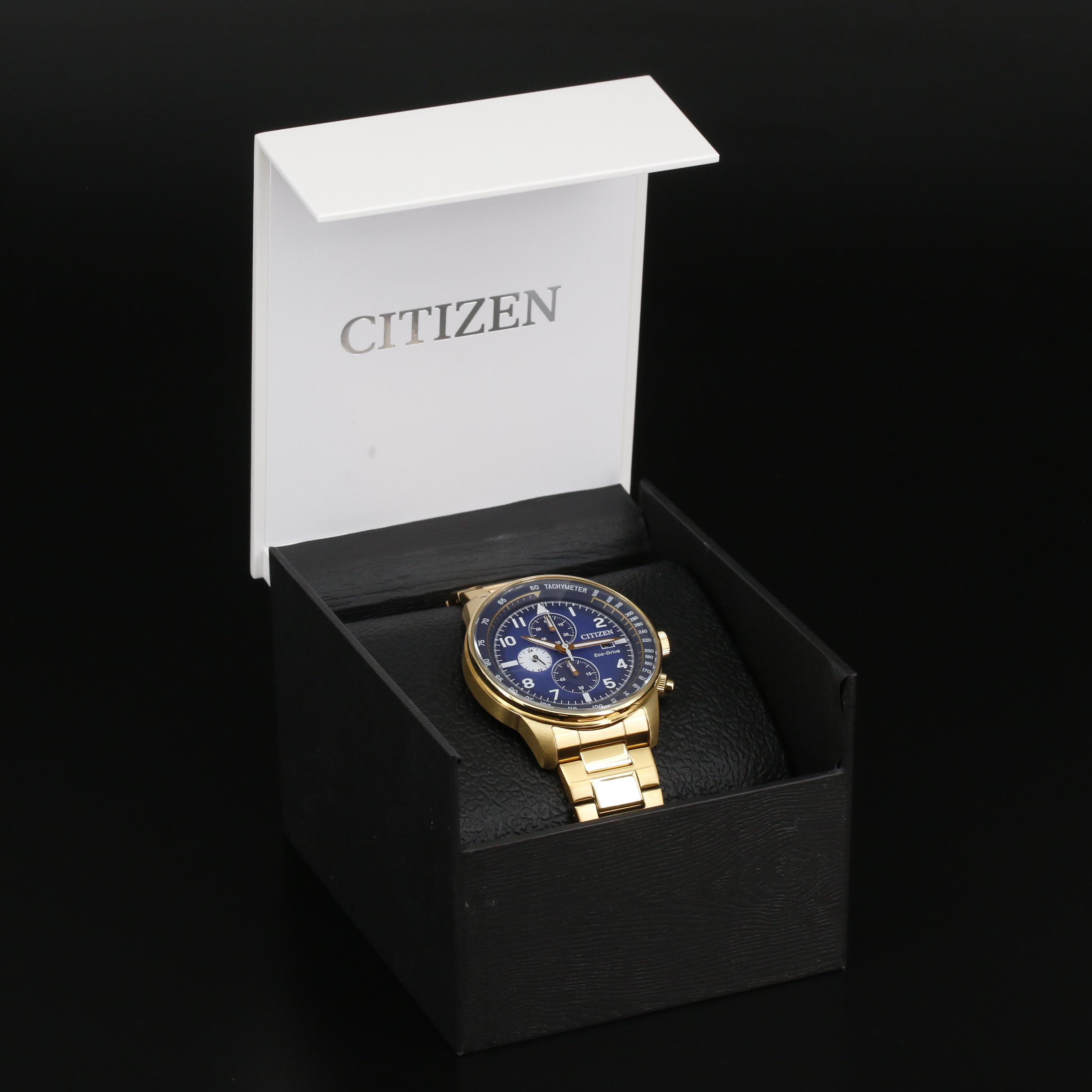 Citizen Eco-Drive Brycen Chronograph Gold Tone Quartz Watch