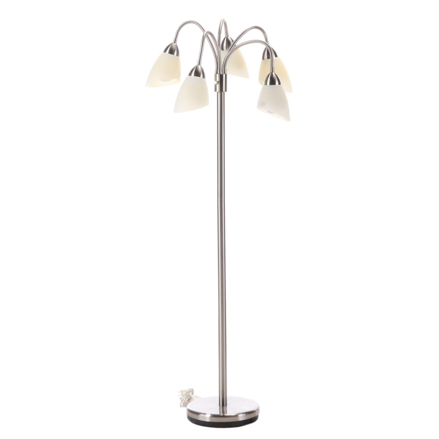 Modernist Style Metal Five-Light Adjustable Floor Lamp