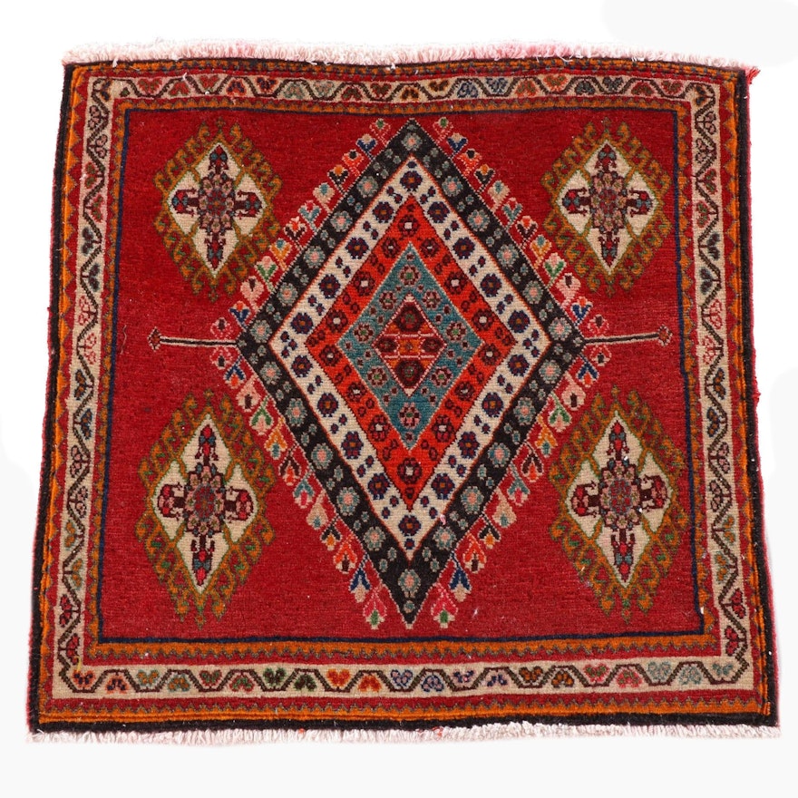 2'1 x 2'1 Hand-Knotted Northwest Persian Wool Floor Mat