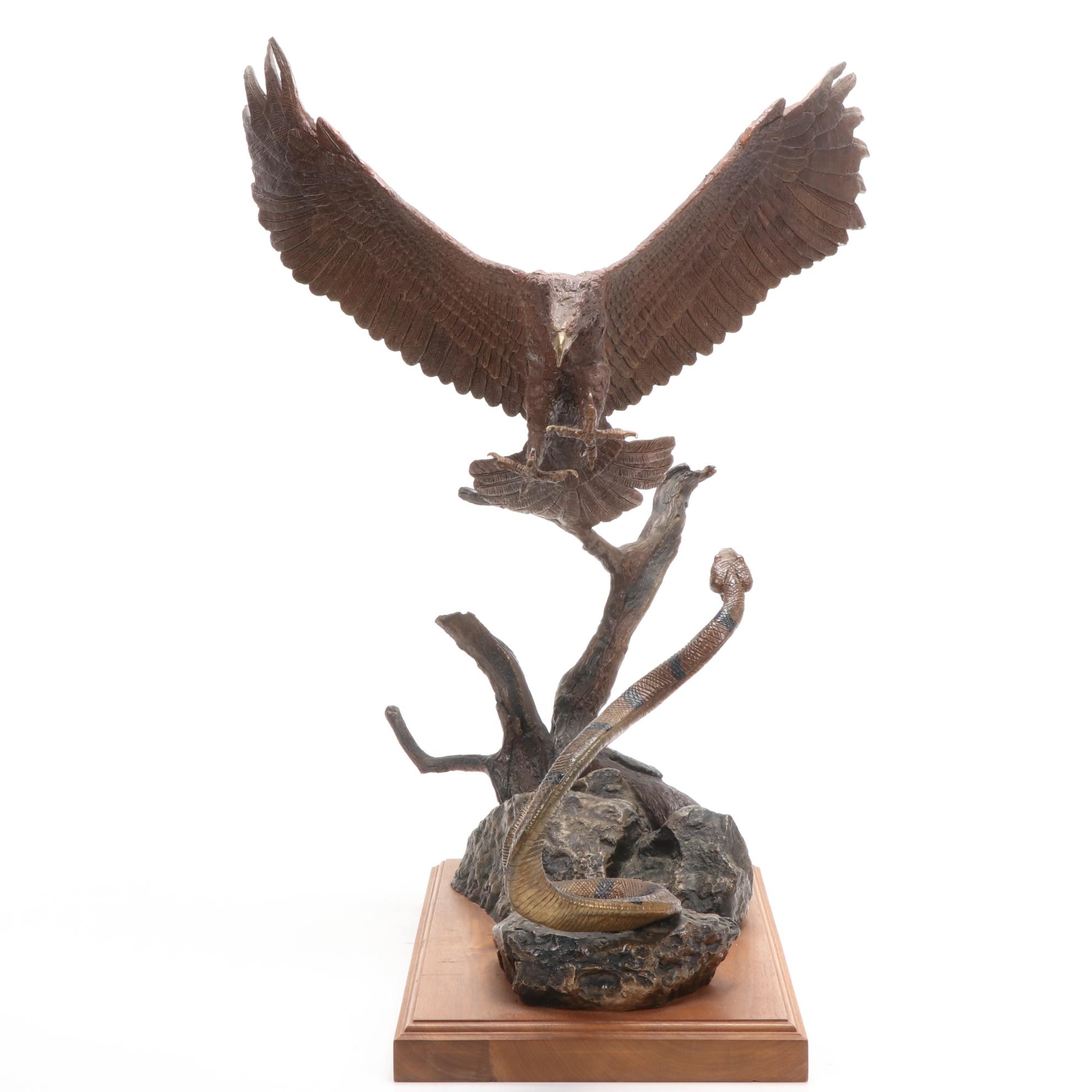 Wally Shoop Bronze Sculpture "Right Move"