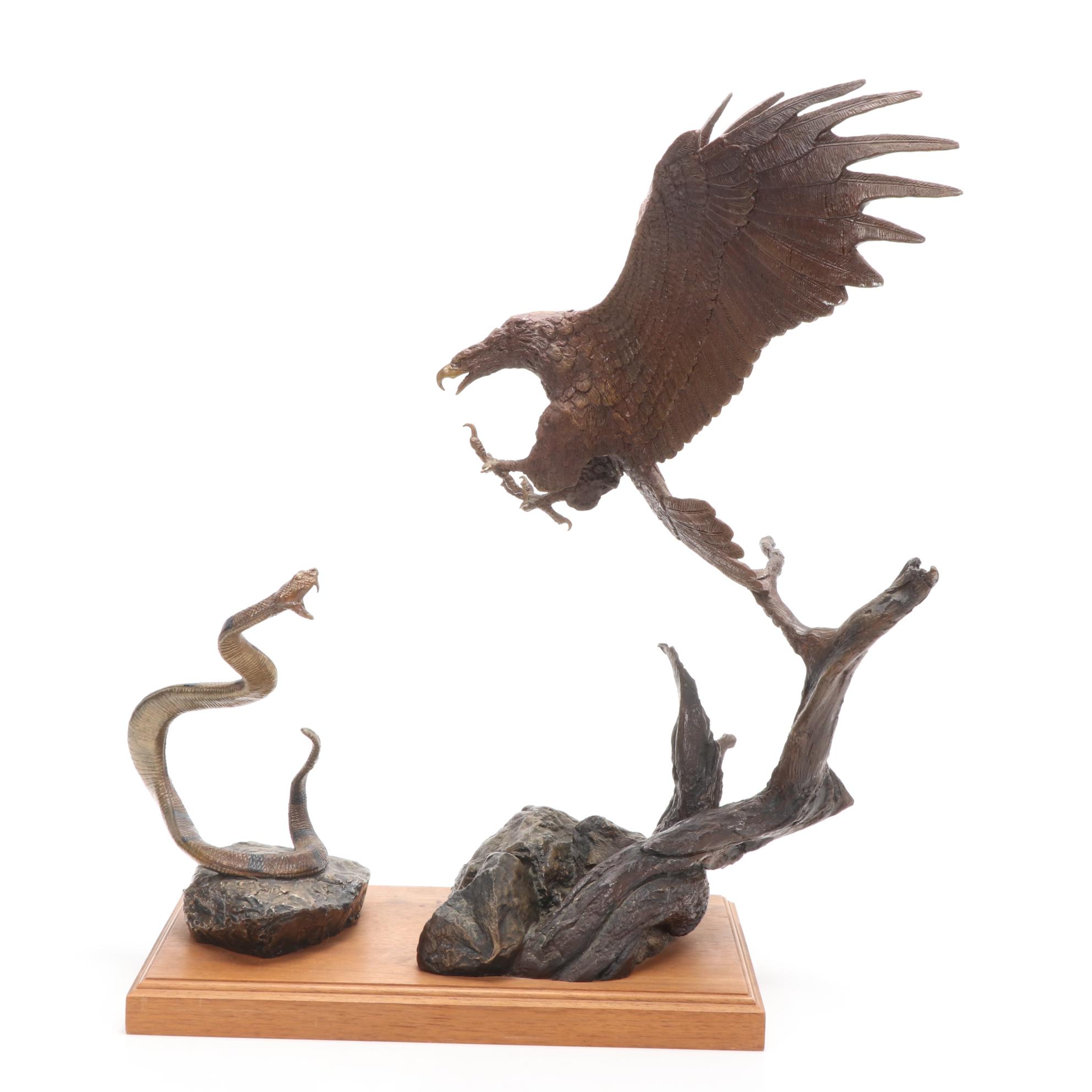 Wally Shoop Bronze Sculpture "Right Move"