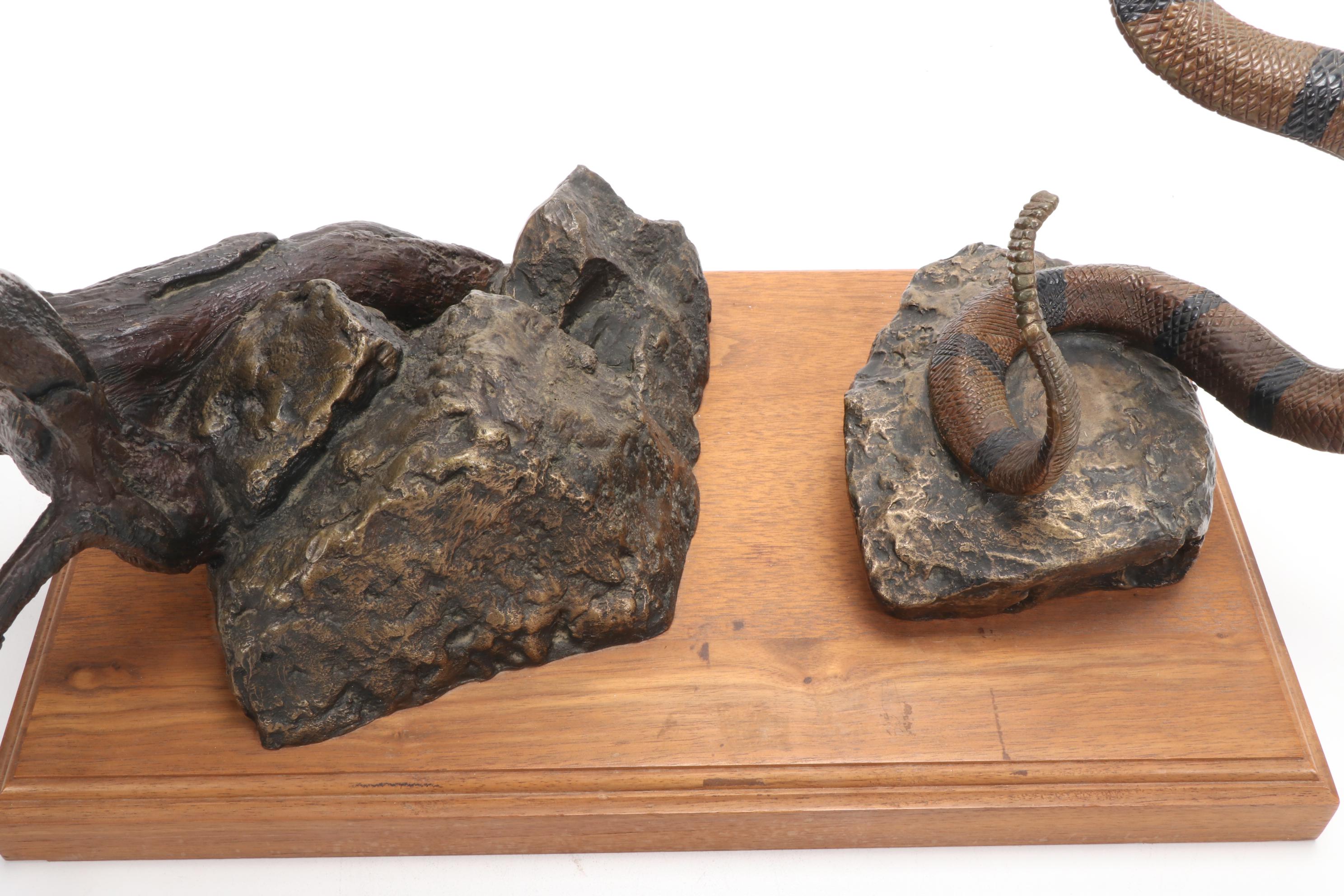 Wally Shoop Bronze Sculpture "Right Move"