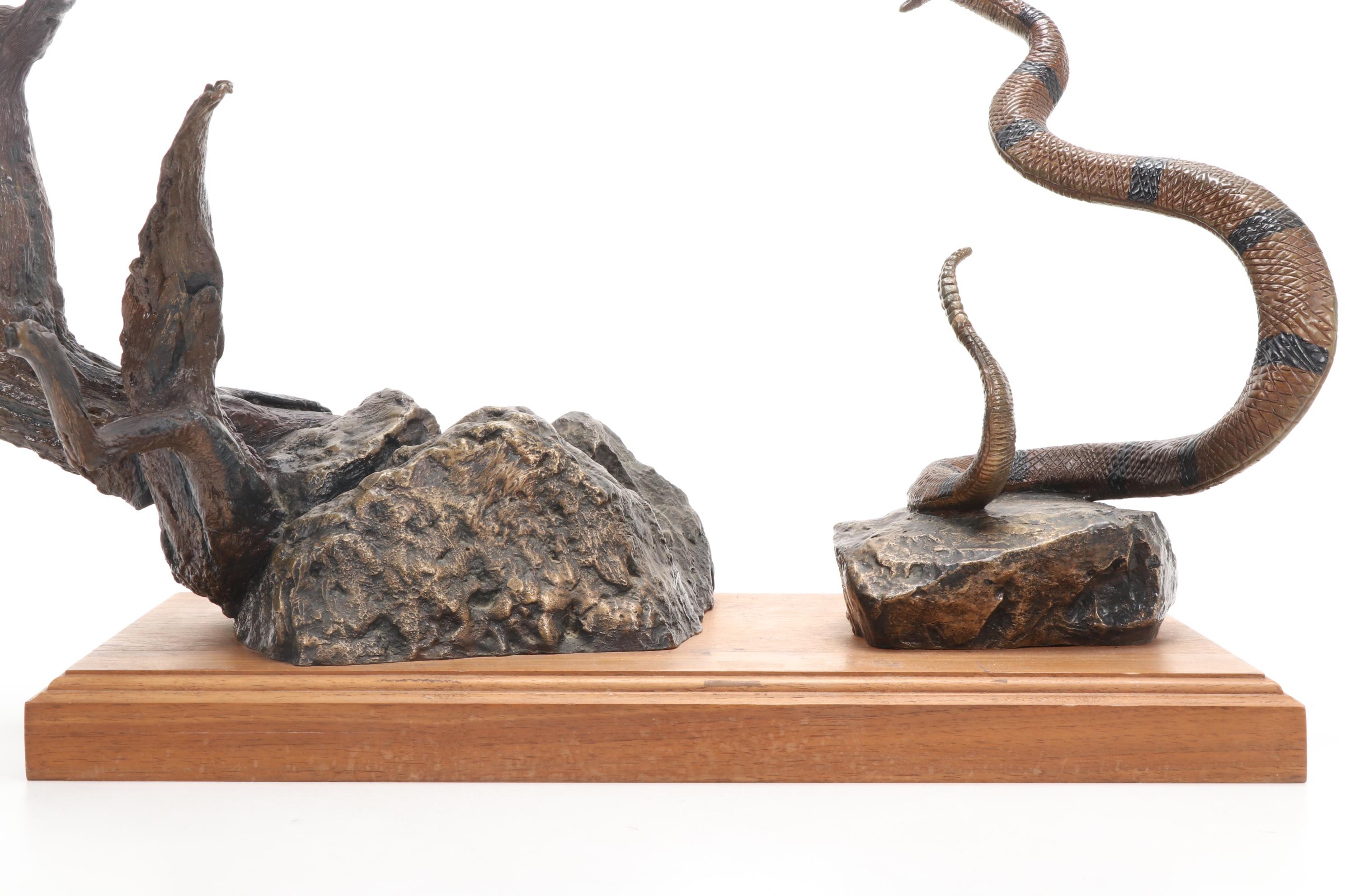 Wally Shoop Bronze Sculpture "Right Move"