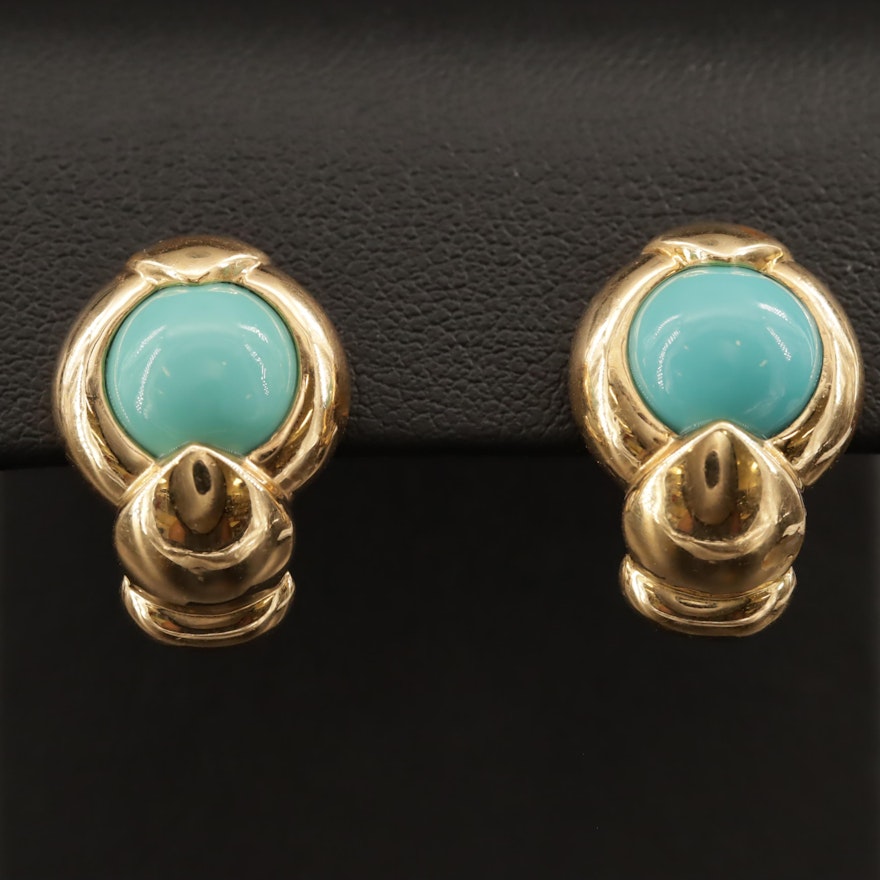 18K Turquoise Earrings