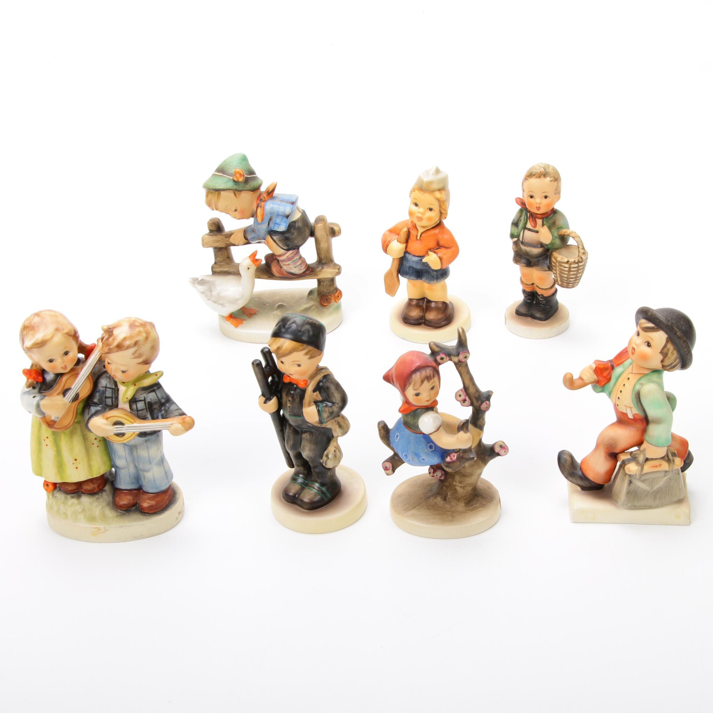 Goebel "Apple Tree Girl", "Merry Wanderer" and Other Porcelain Hummel Figurines