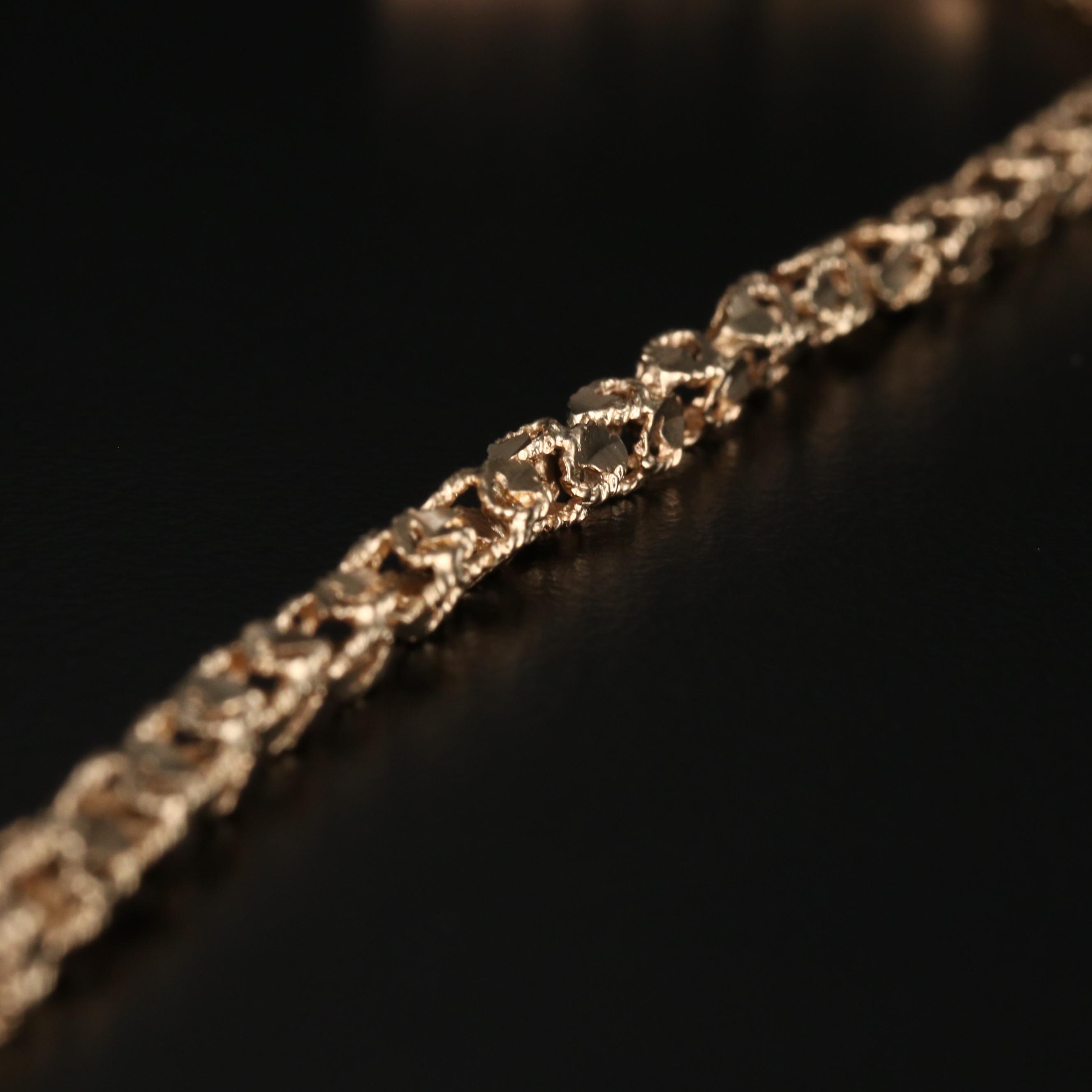 14K Gold Turkish Rope Link Bracelet