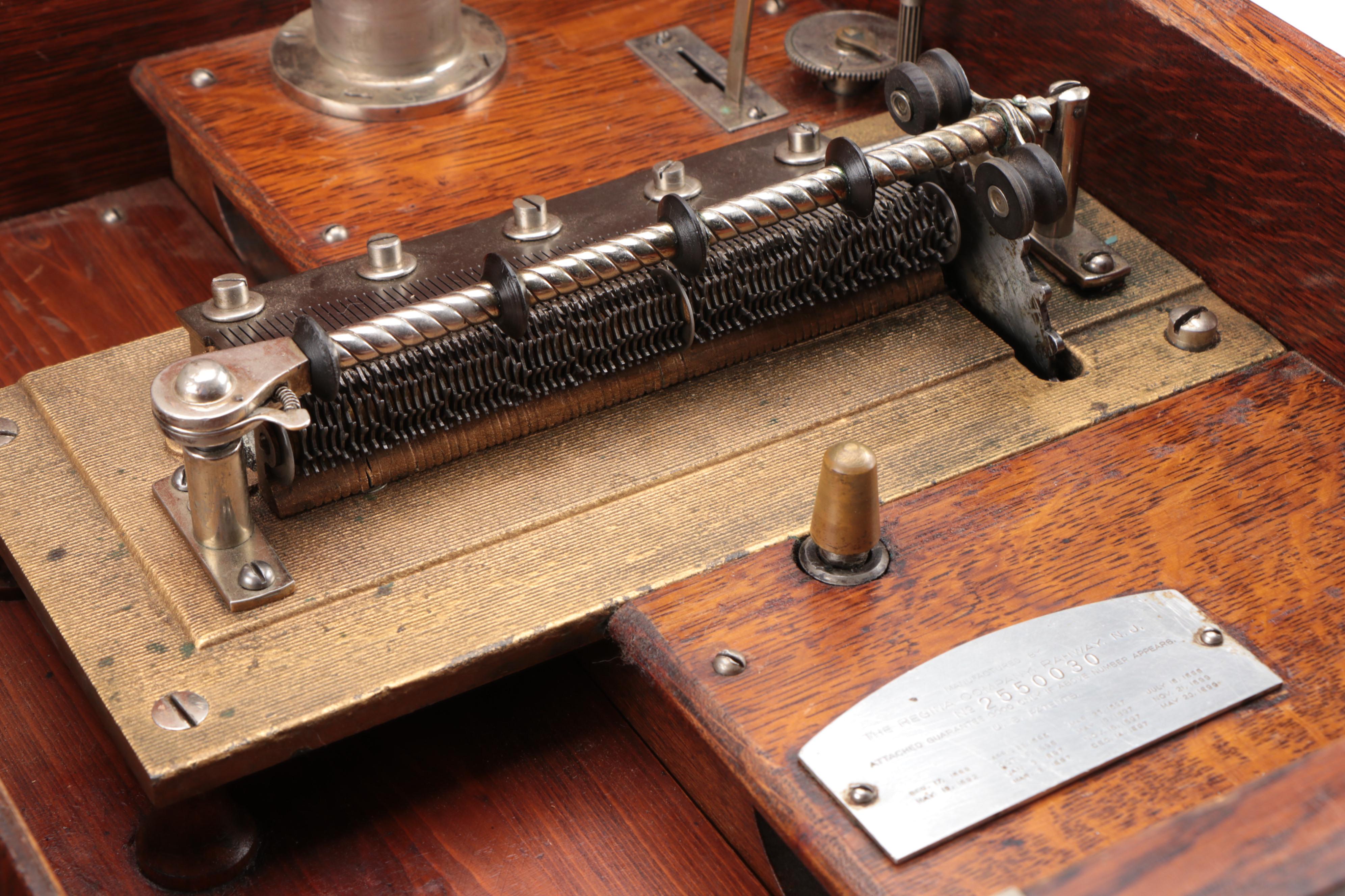 Reginaphone Music Box with Music Box Co. Metal Discs