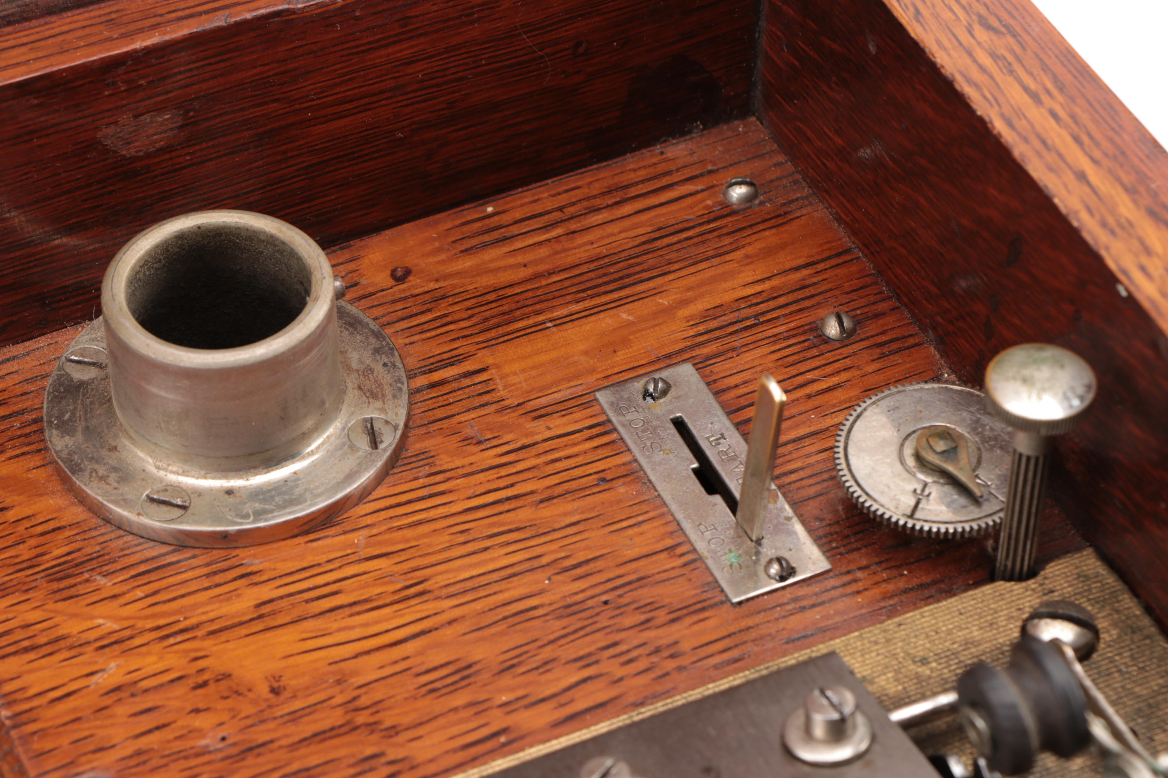 Reginaphone Music Box with Music Box Co. Metal Discs