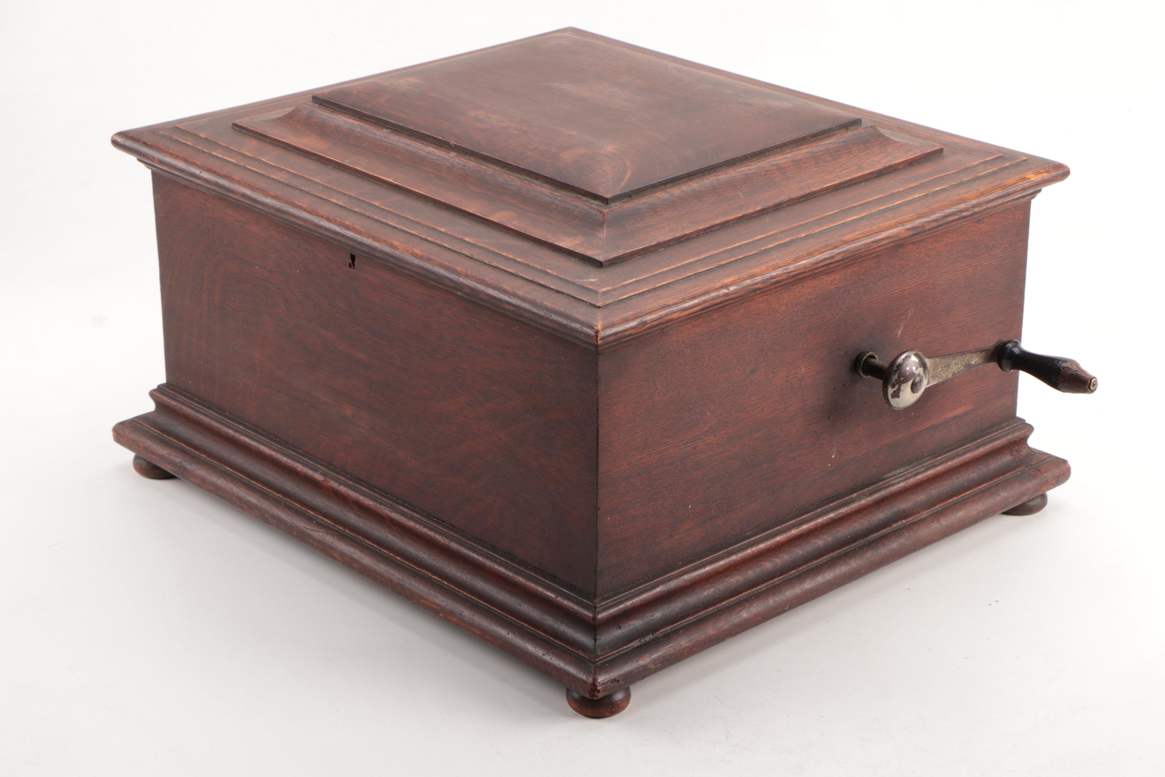 Reginaphone Music Box with Music Box Co. Metal Discs