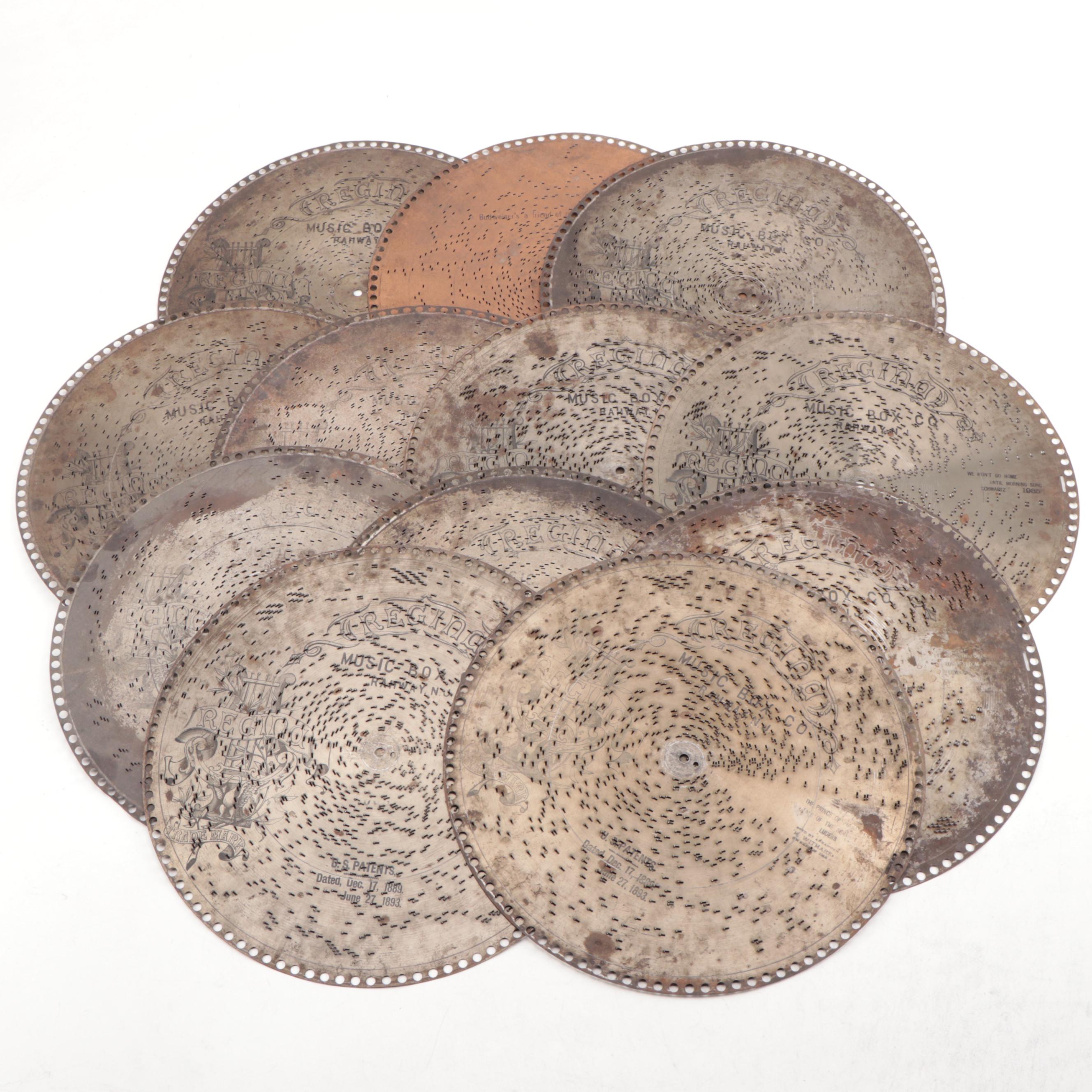 Reginaphone Music Box with Music Box Co. Metal Discs