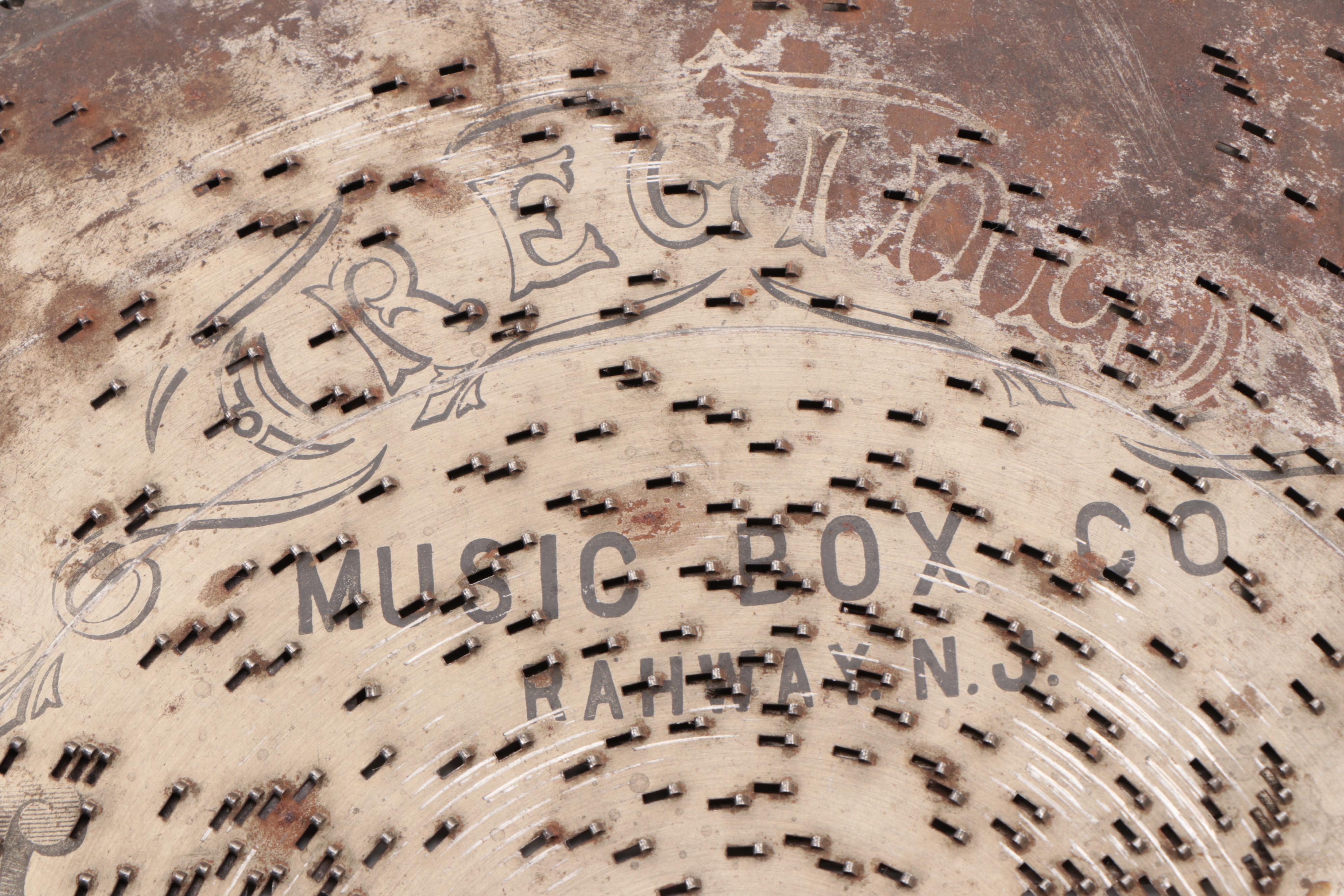 Reginaphone Music Box with Music Box Co. Metal Discs
