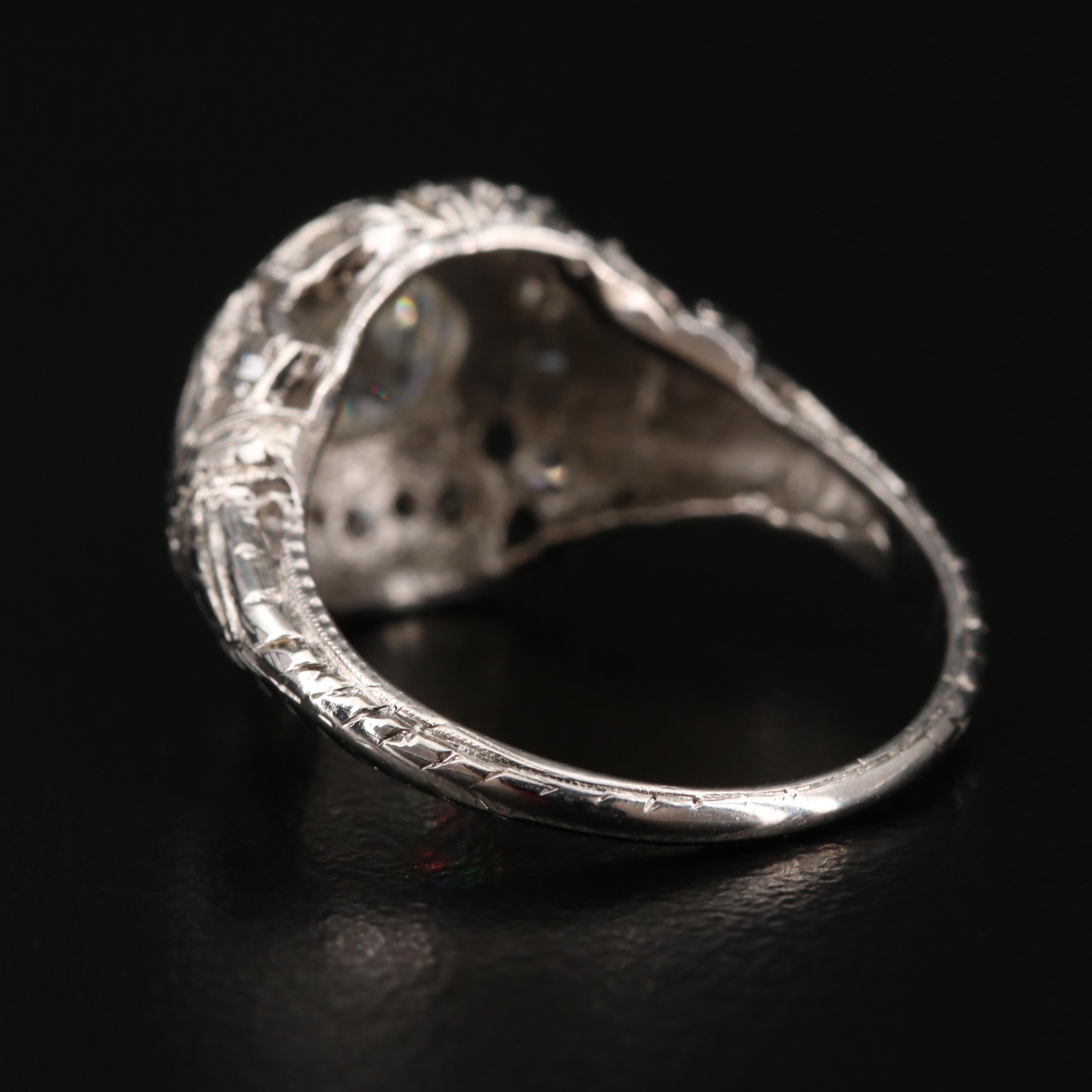 Circa 1930s Platinum Diamond Ring with GIA Report