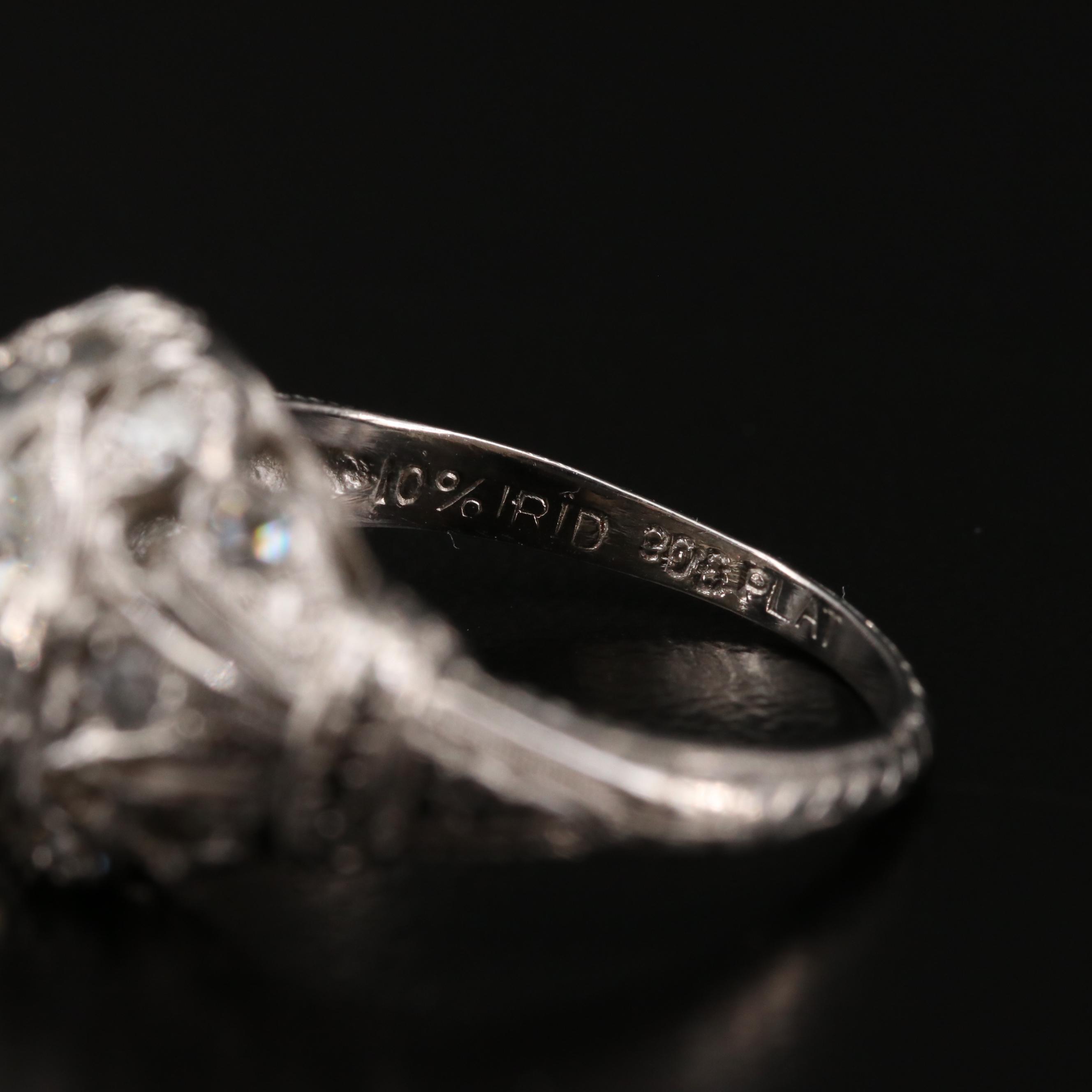 Circa 1930s Platinum Diamond Ring with GIA Report