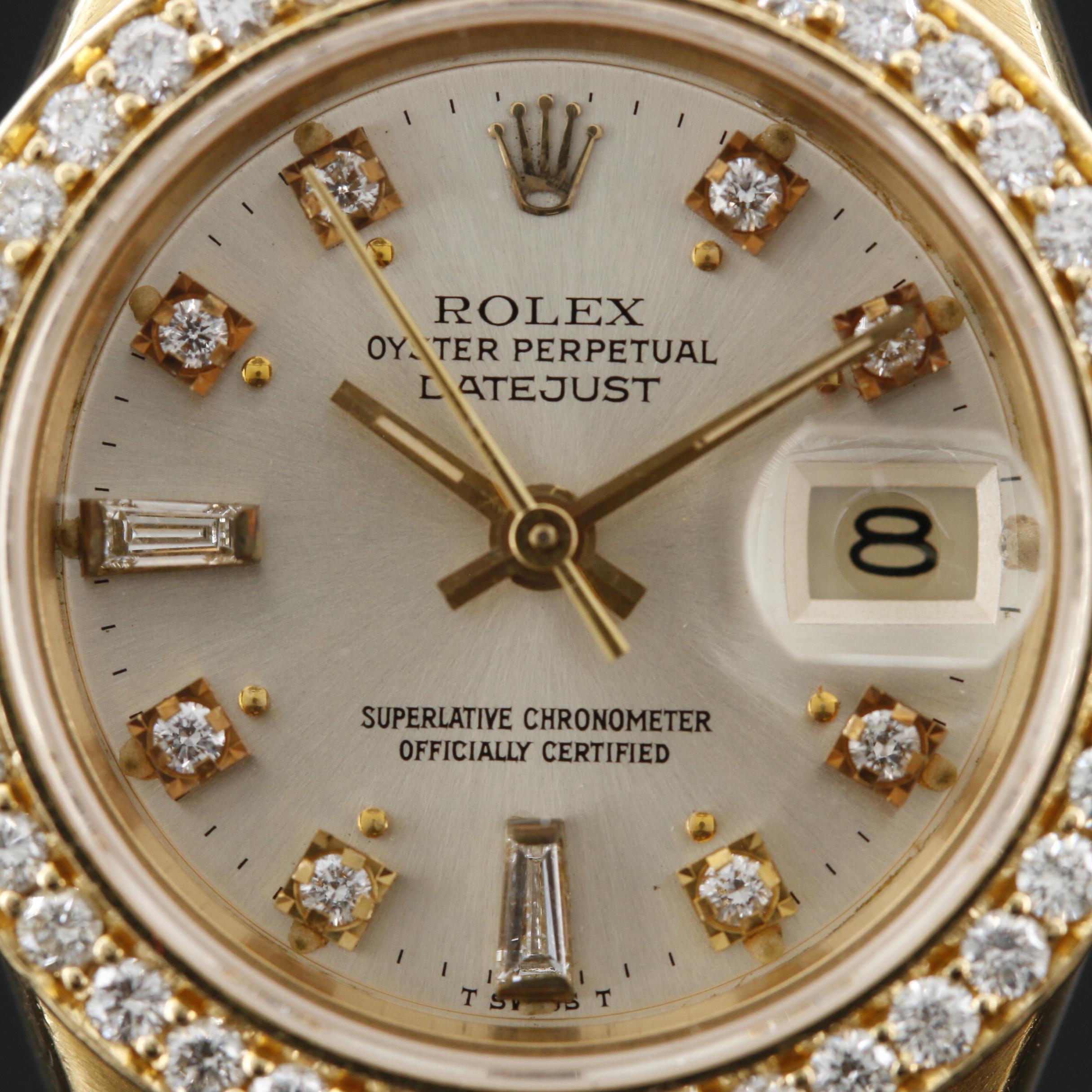 1985 Rolex Datejust President Diamond and Emerald 18K Automatic Watch