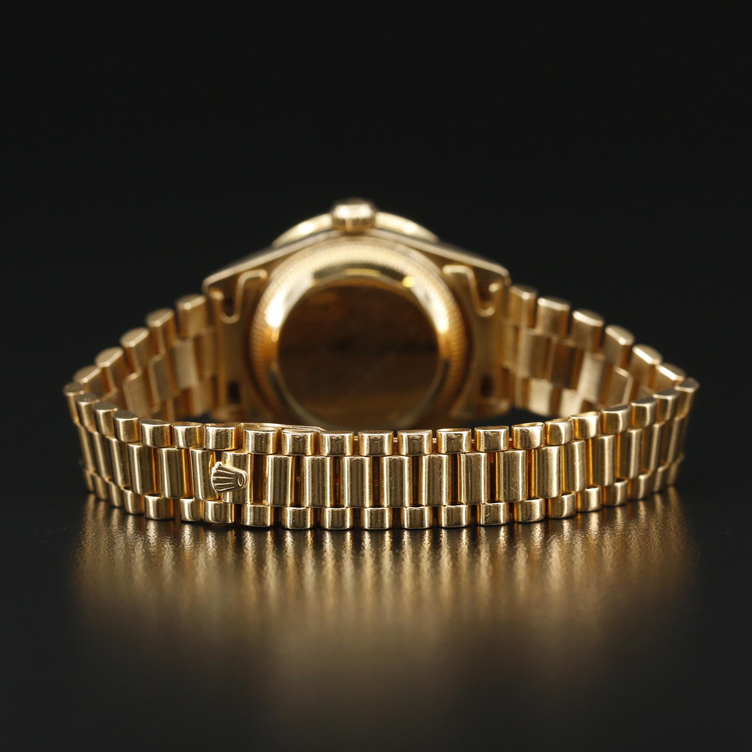 1985 Rolex Datejust President Diamond and Emerald 18K Automatic Watch