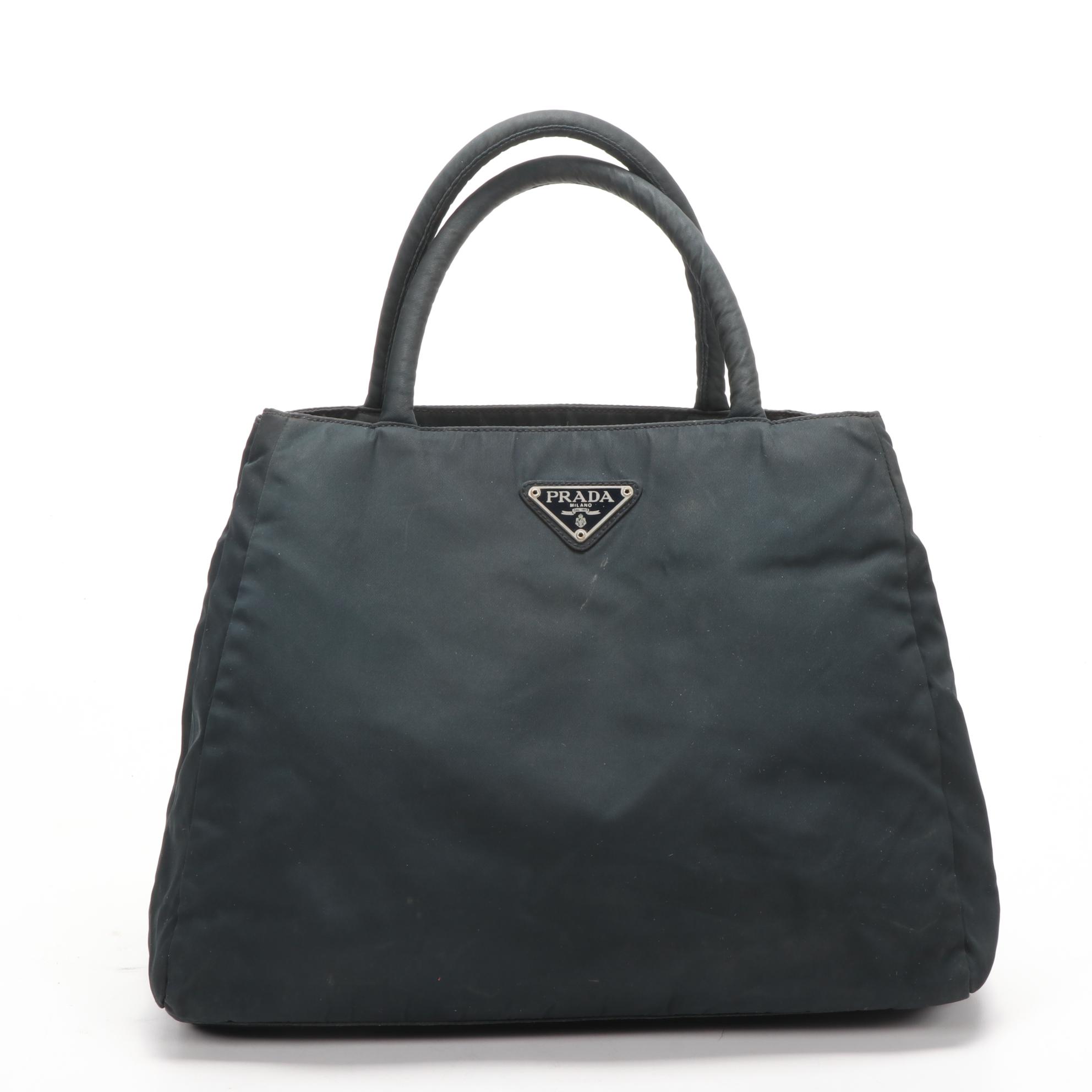 Prada Nylon Black Tessuto Top Handle Bag