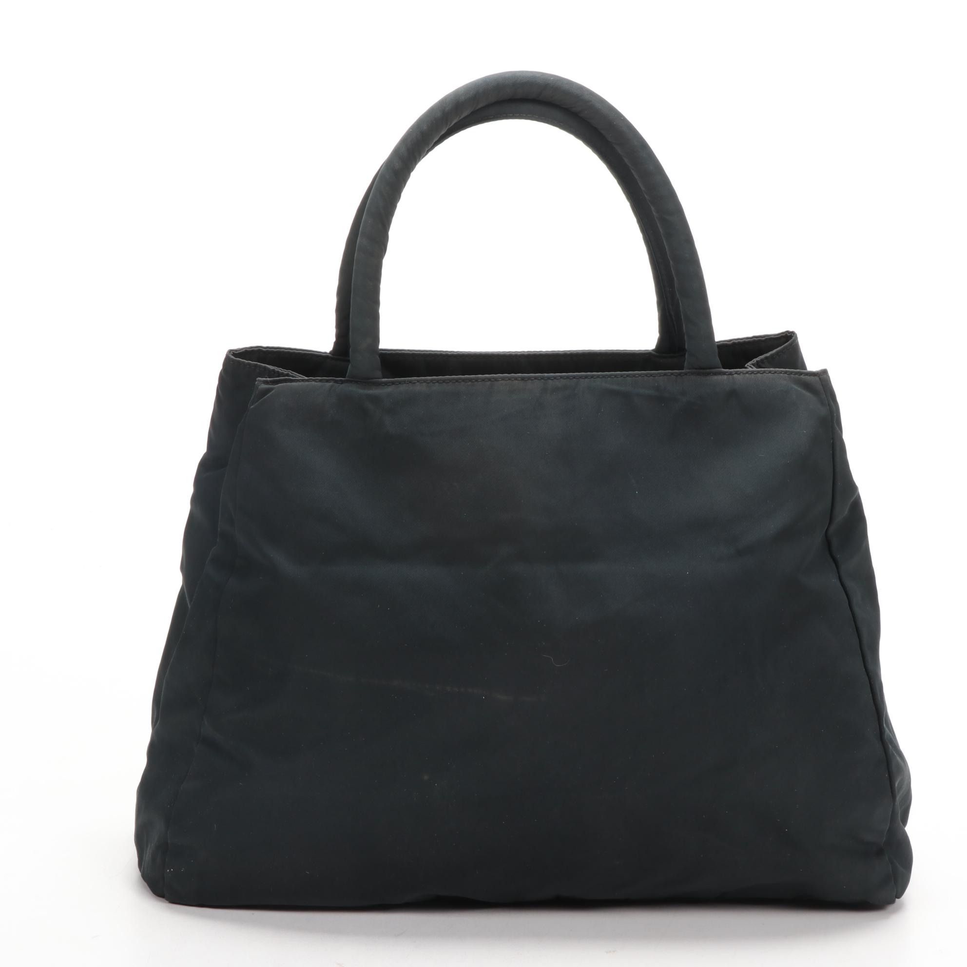 Prada Nylon Black Tessuto Top Handle Bag
