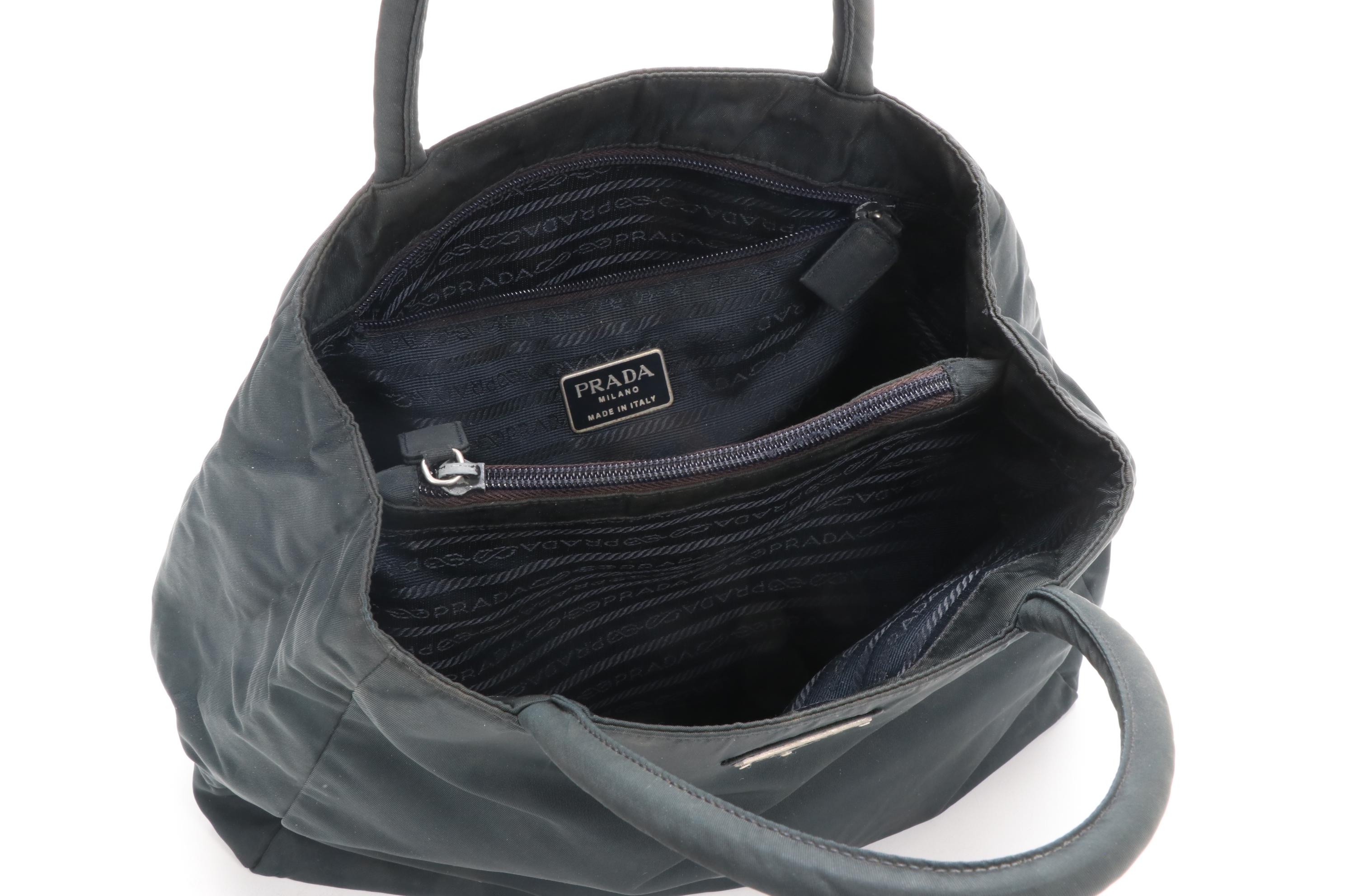 Prada Nylon Black Tessuto Top Handle Bag