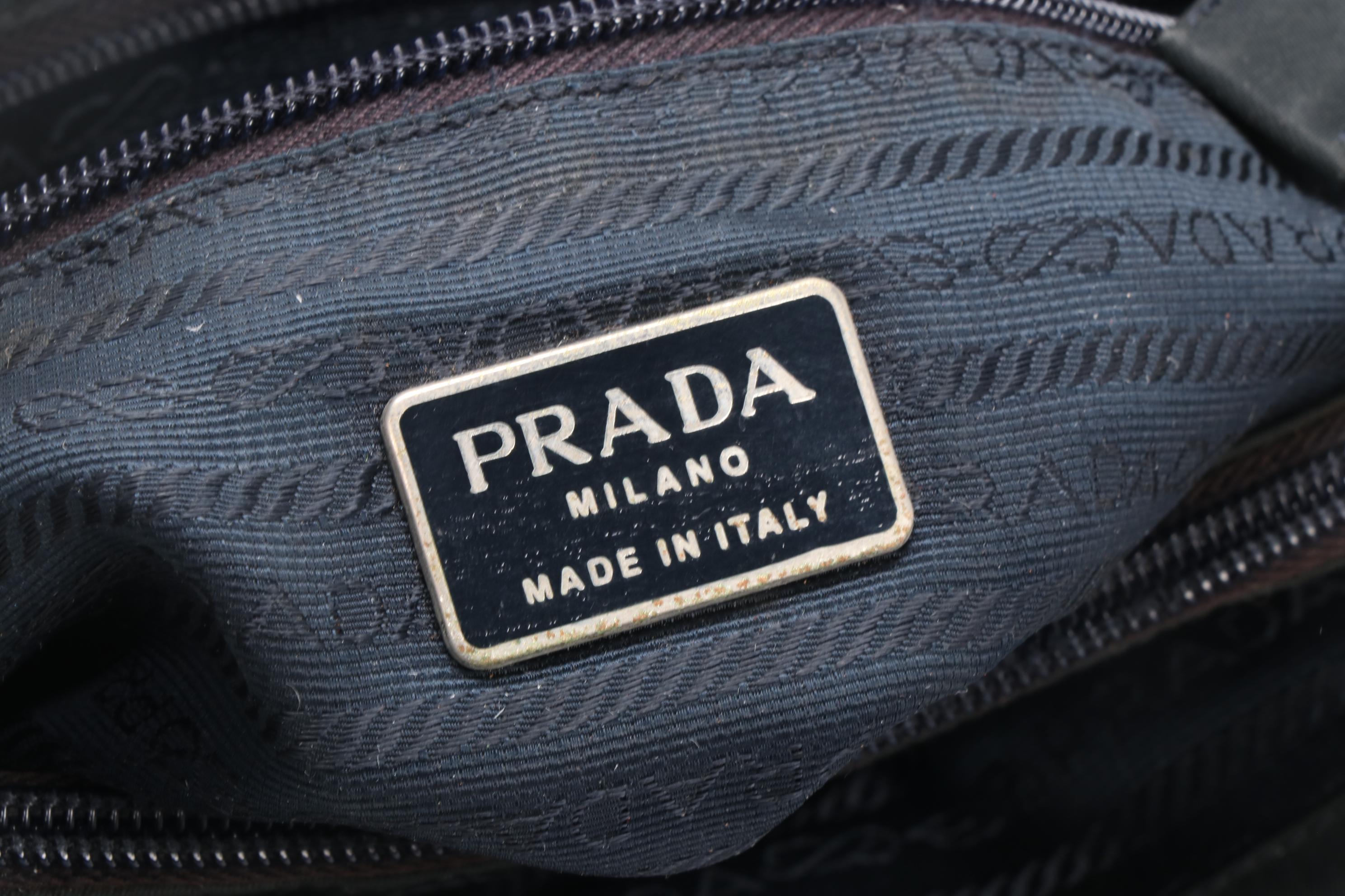 Prada Nylon Black Tessuto Top Handle Bag