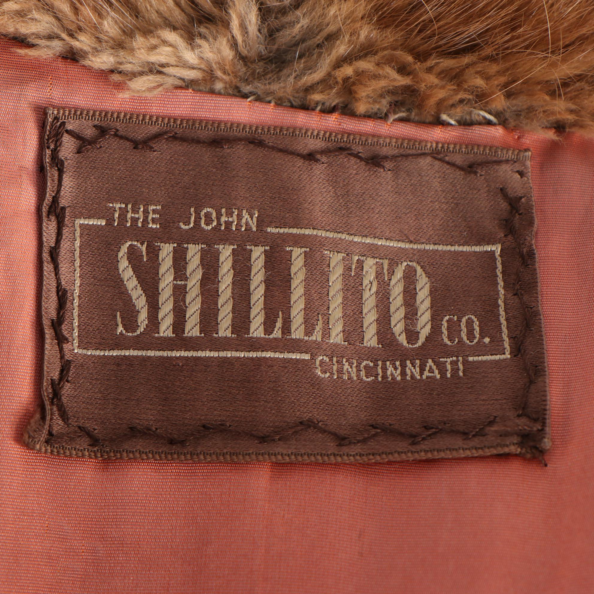 Muskrat Fur Cape from The John Shillito Co. of Cincinnati, Mid-20th Century