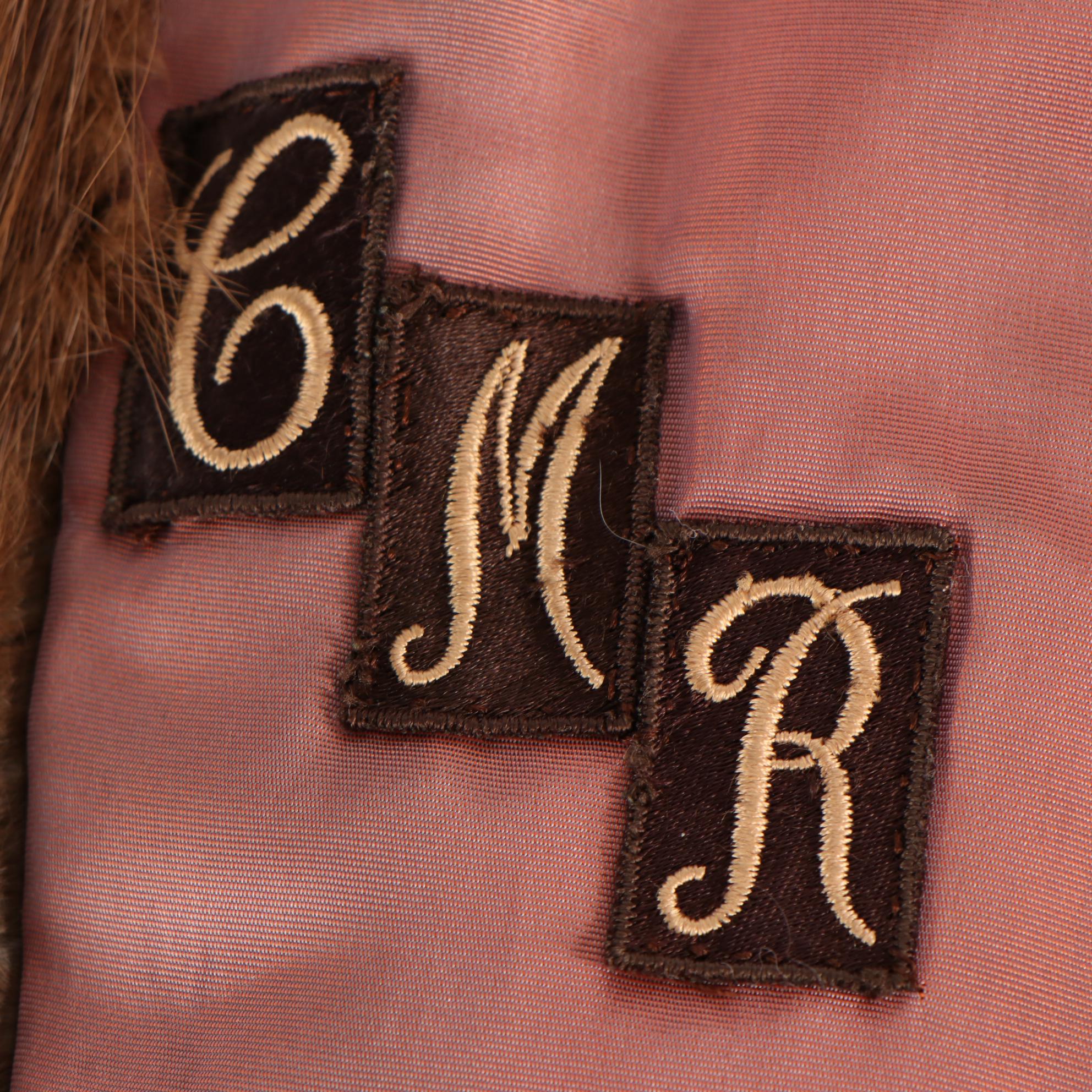 Muskrat Fur Cape from The John Shillito Co. of Cincinnati, Mid-20th Century