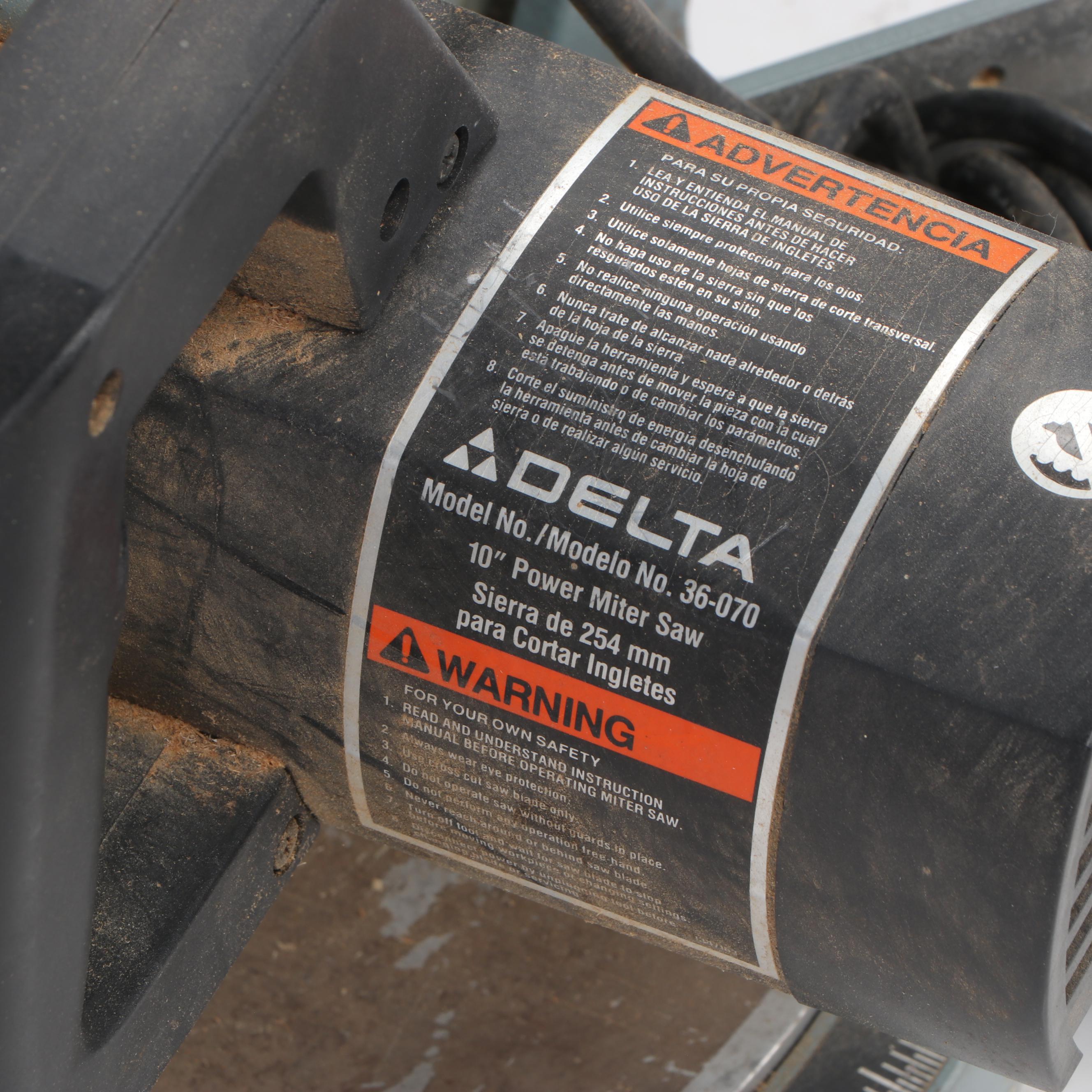 Delta Compound Miter Saw, Central Pneumatic Air Texture Gun, and More