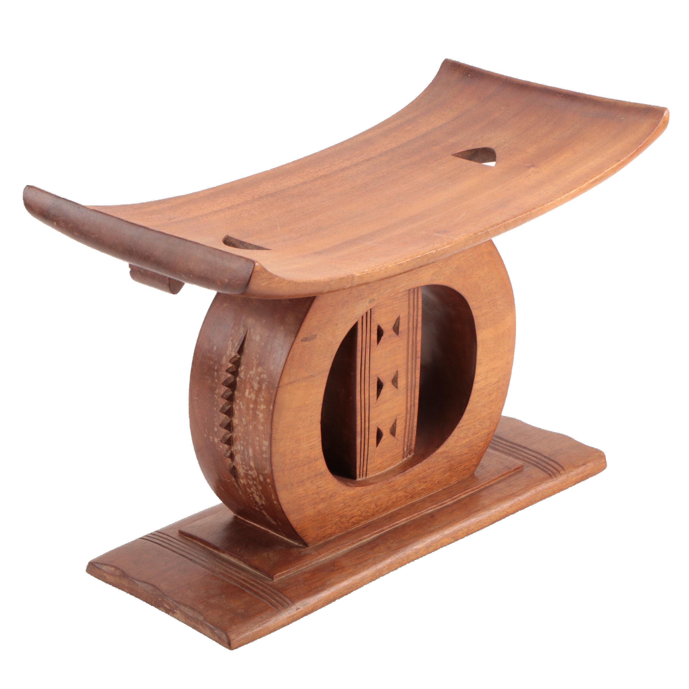 Ashanti Hand Carved Wood Tribal Stool