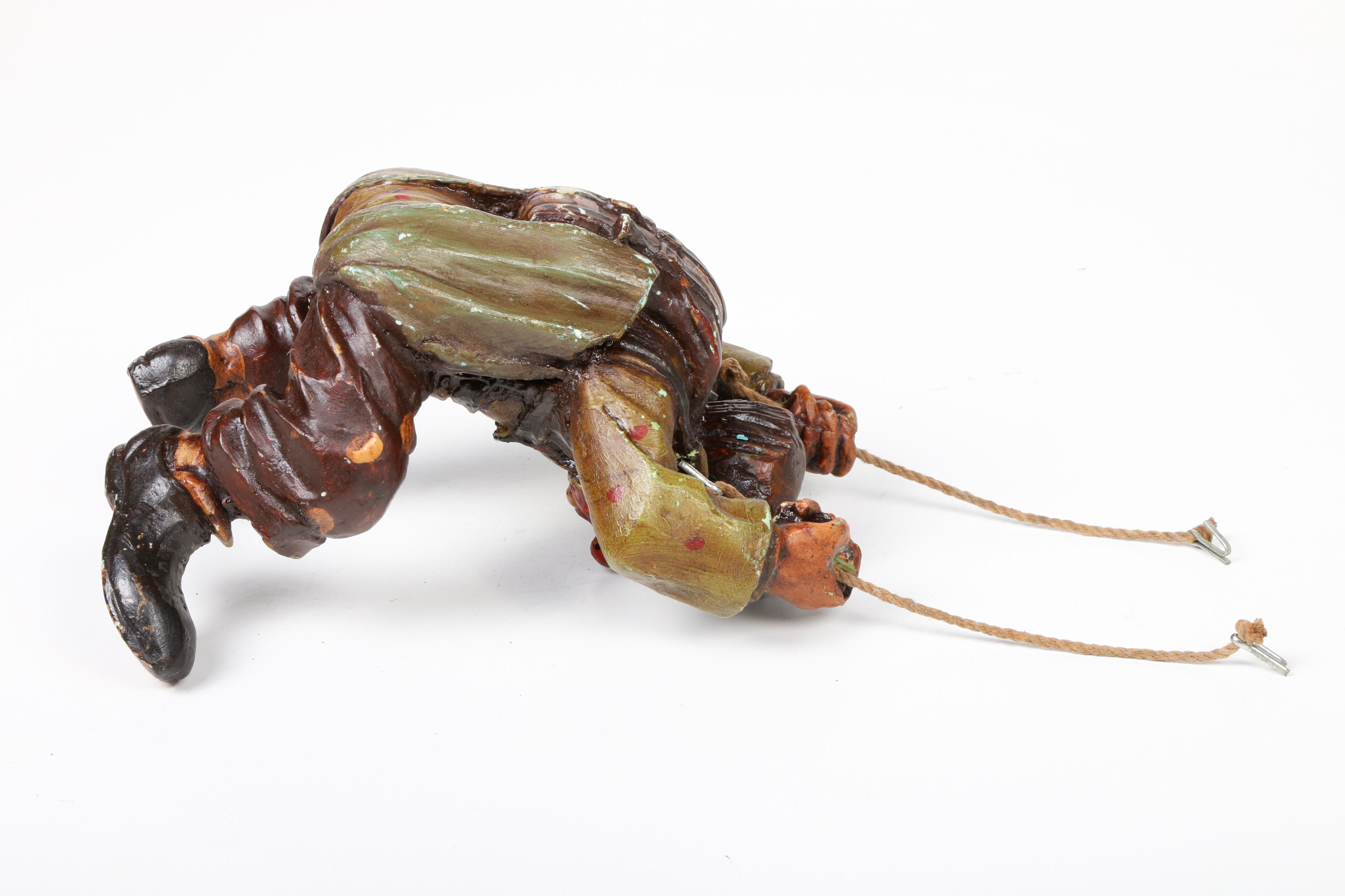 Allan Agohob Hand Painted "Parachuting Clown" Hanging Sculpture