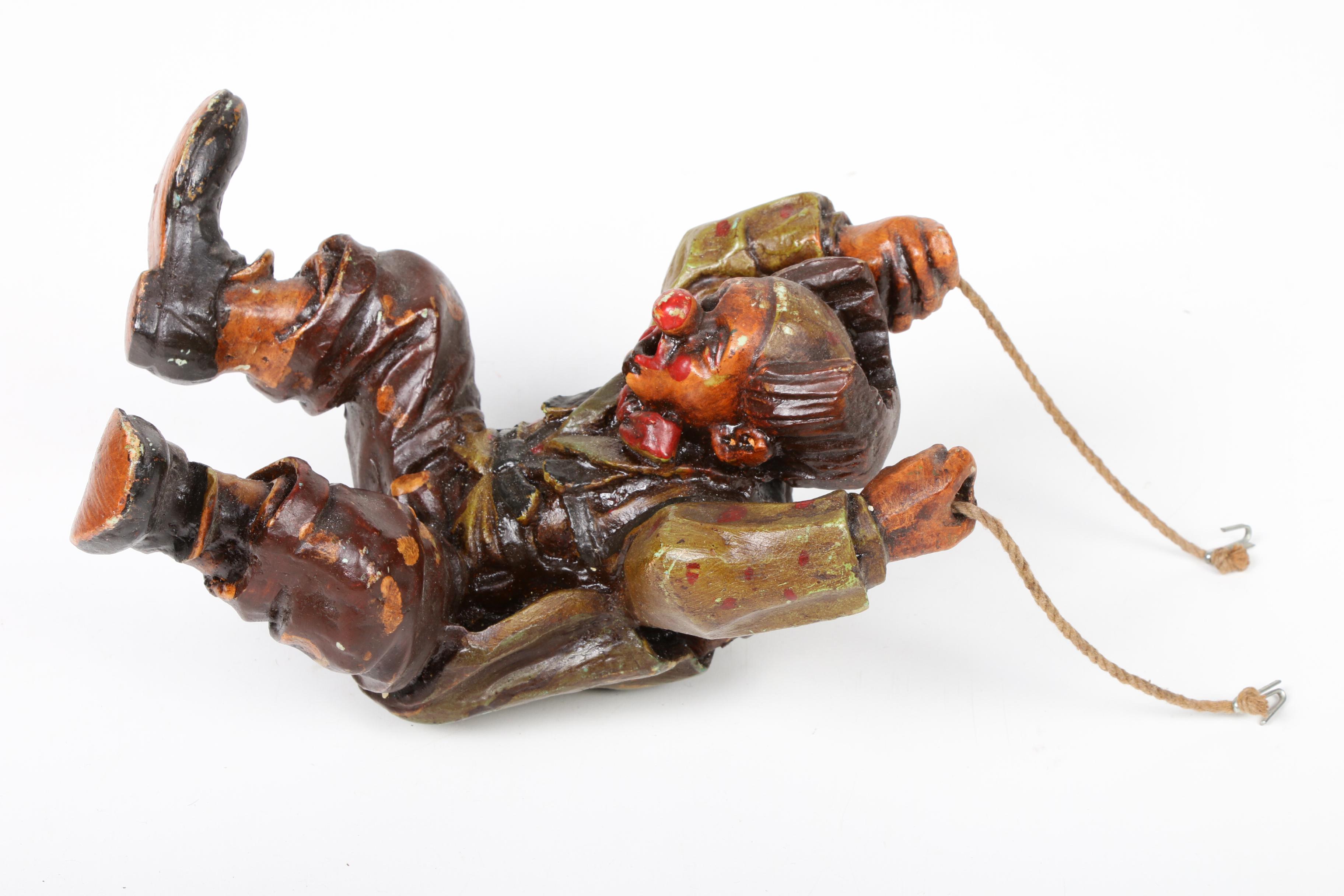 Allan Agohob Hand Painted "Parachuting Clown" Hanging Sculpture