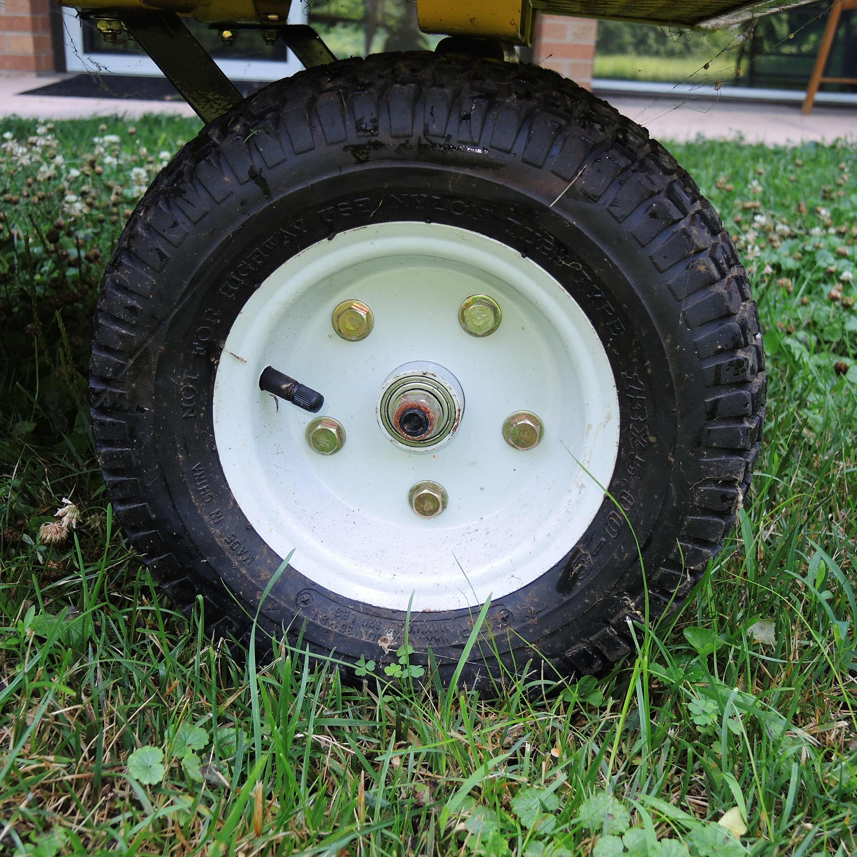 Yellow Metal Mesh Garden Cart Utility Wagon