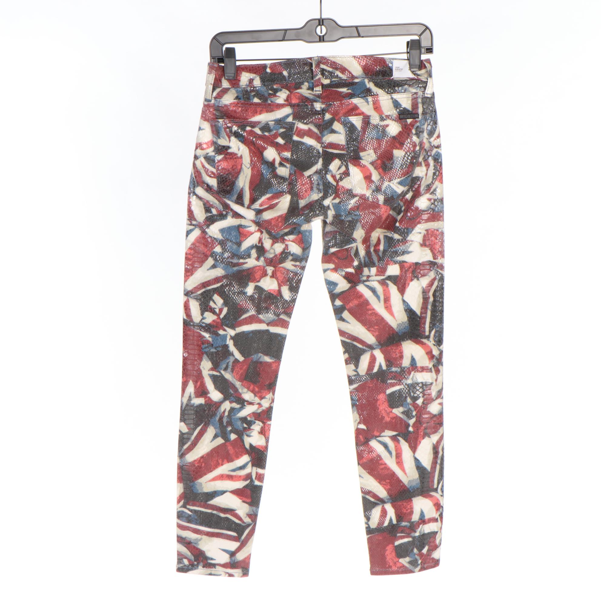Hudson Krista Python Effect Multicolor Super Skinny Crop Jeans