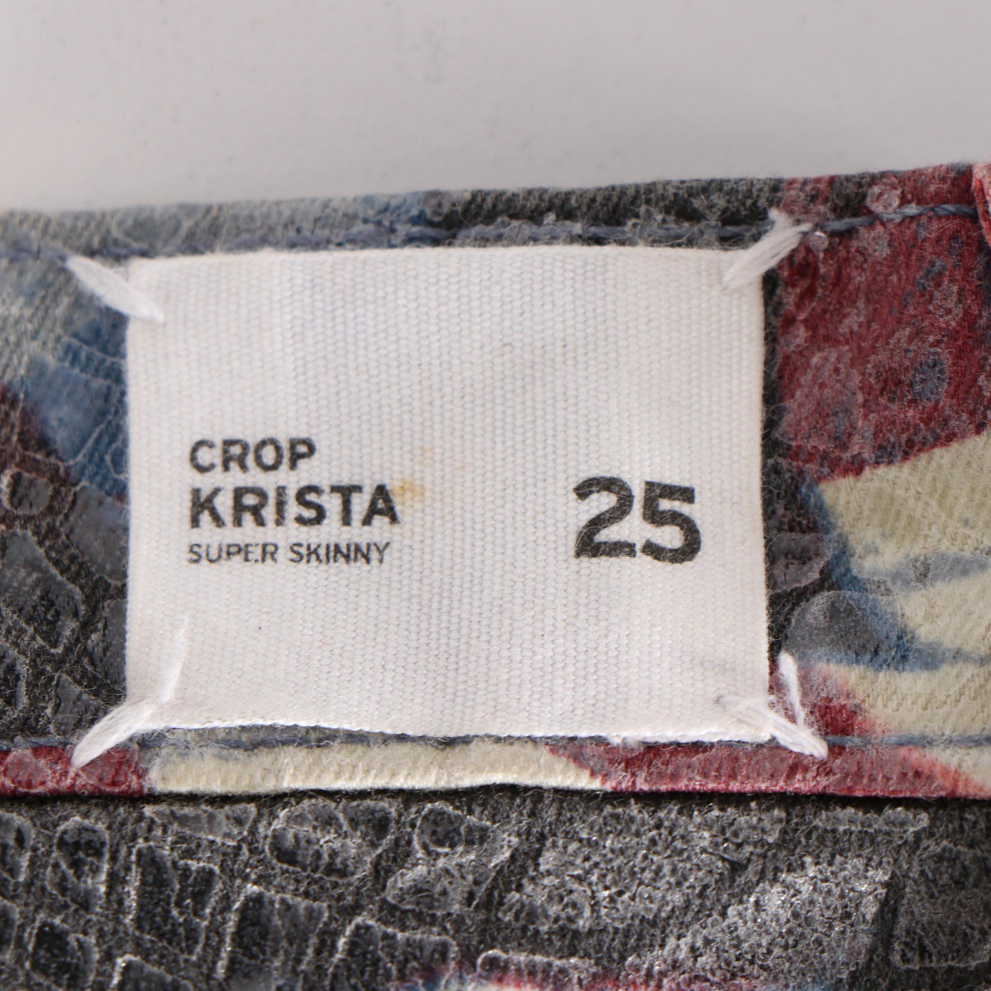 Hudson Krista Python Effect Multicolor Super Skinny Crop Jeans