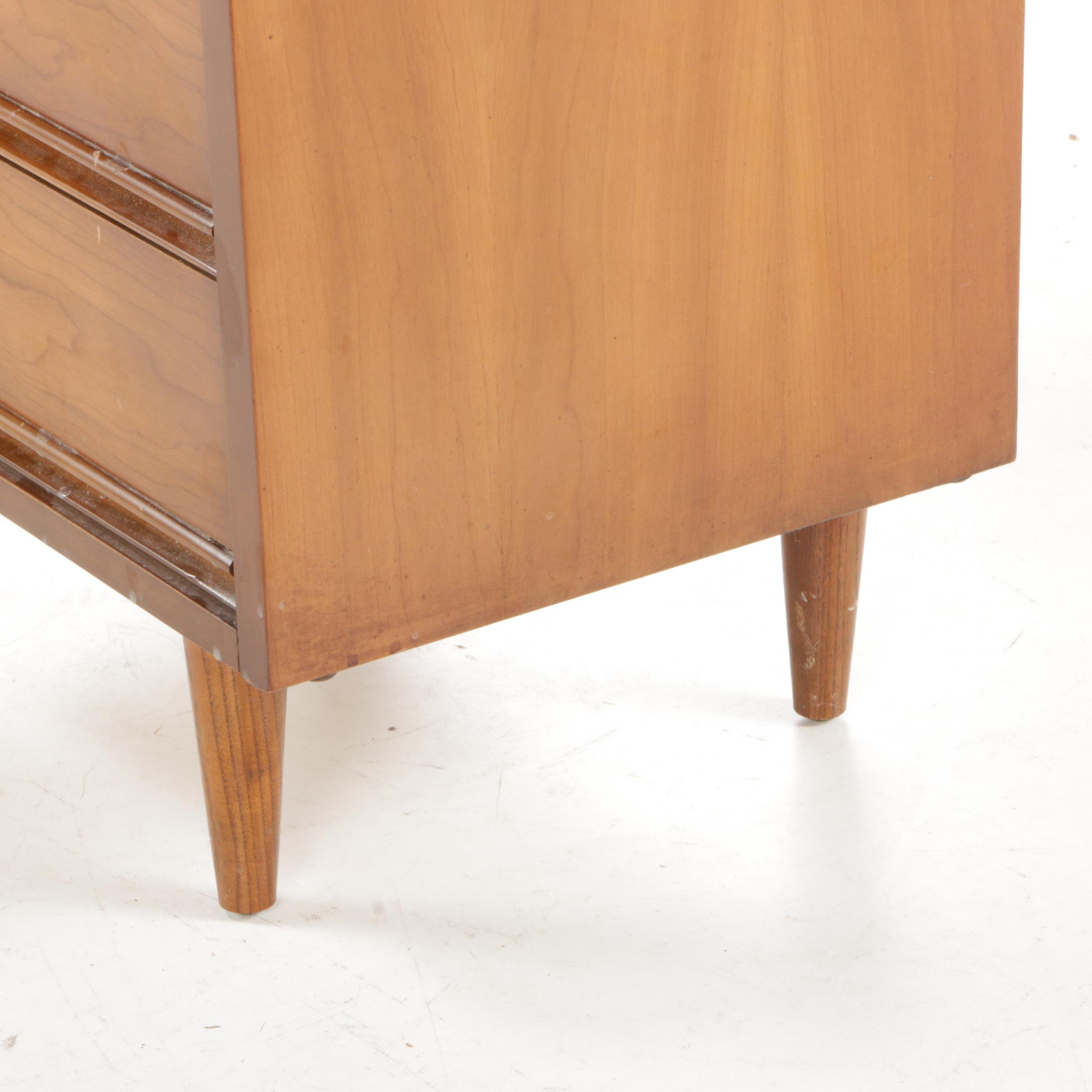 Dixie Furniture Mid Century Modern Three-Drawer Nightstand