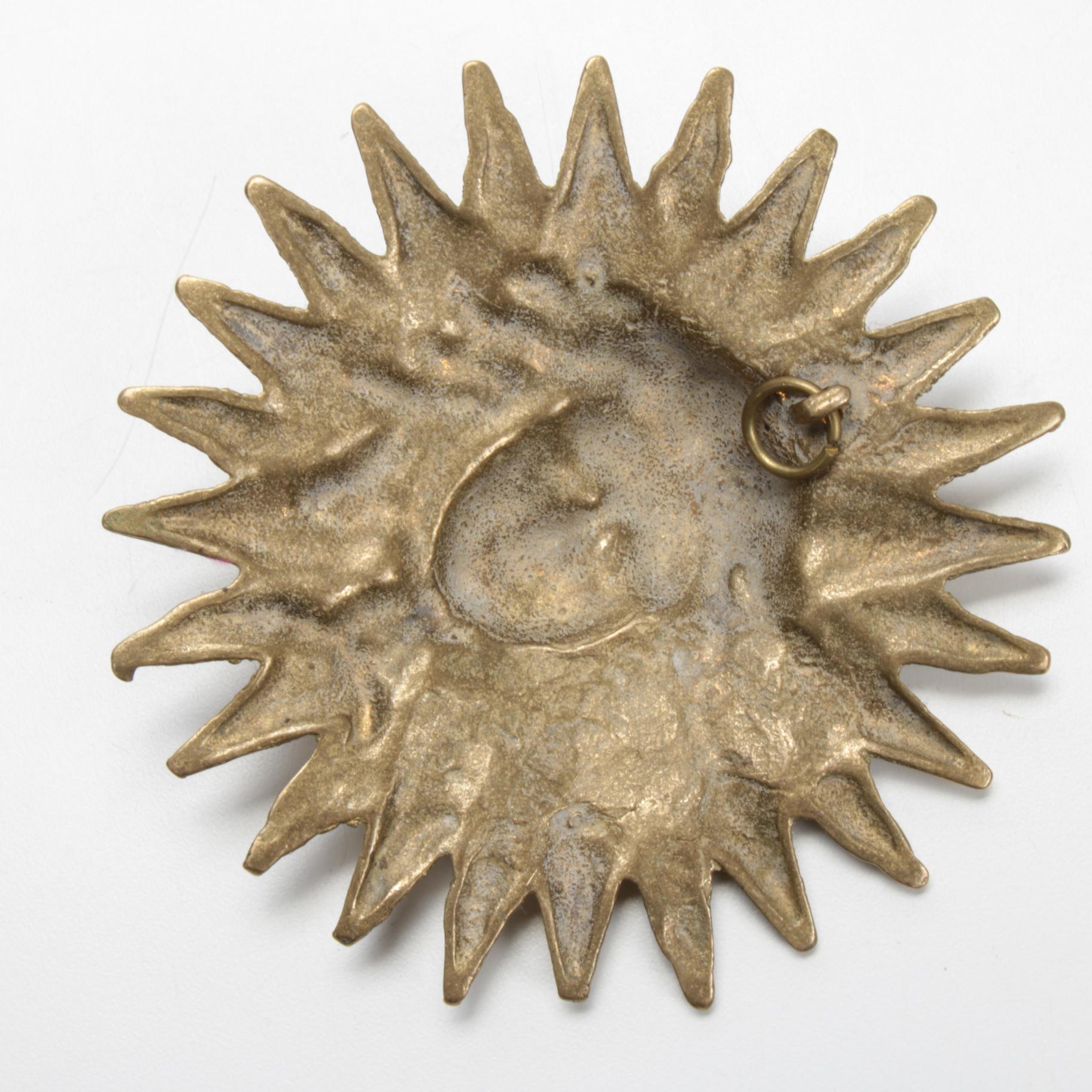 Louis XIV Sun King Emblem Brass Wall Plaques