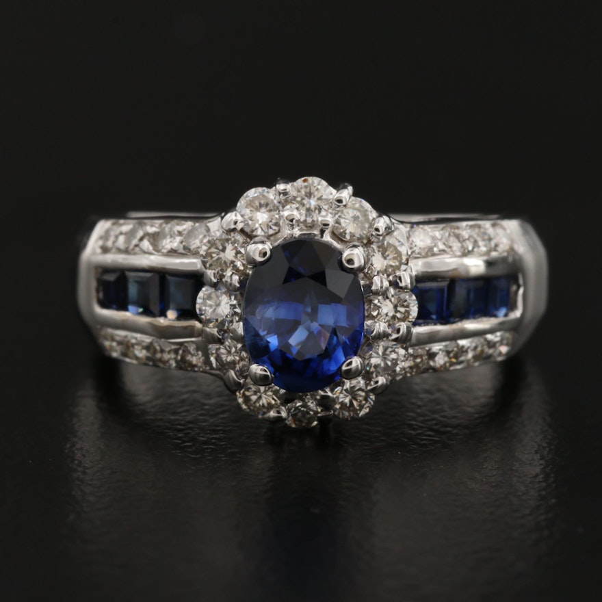 18K Sapphire and Diamond Ring