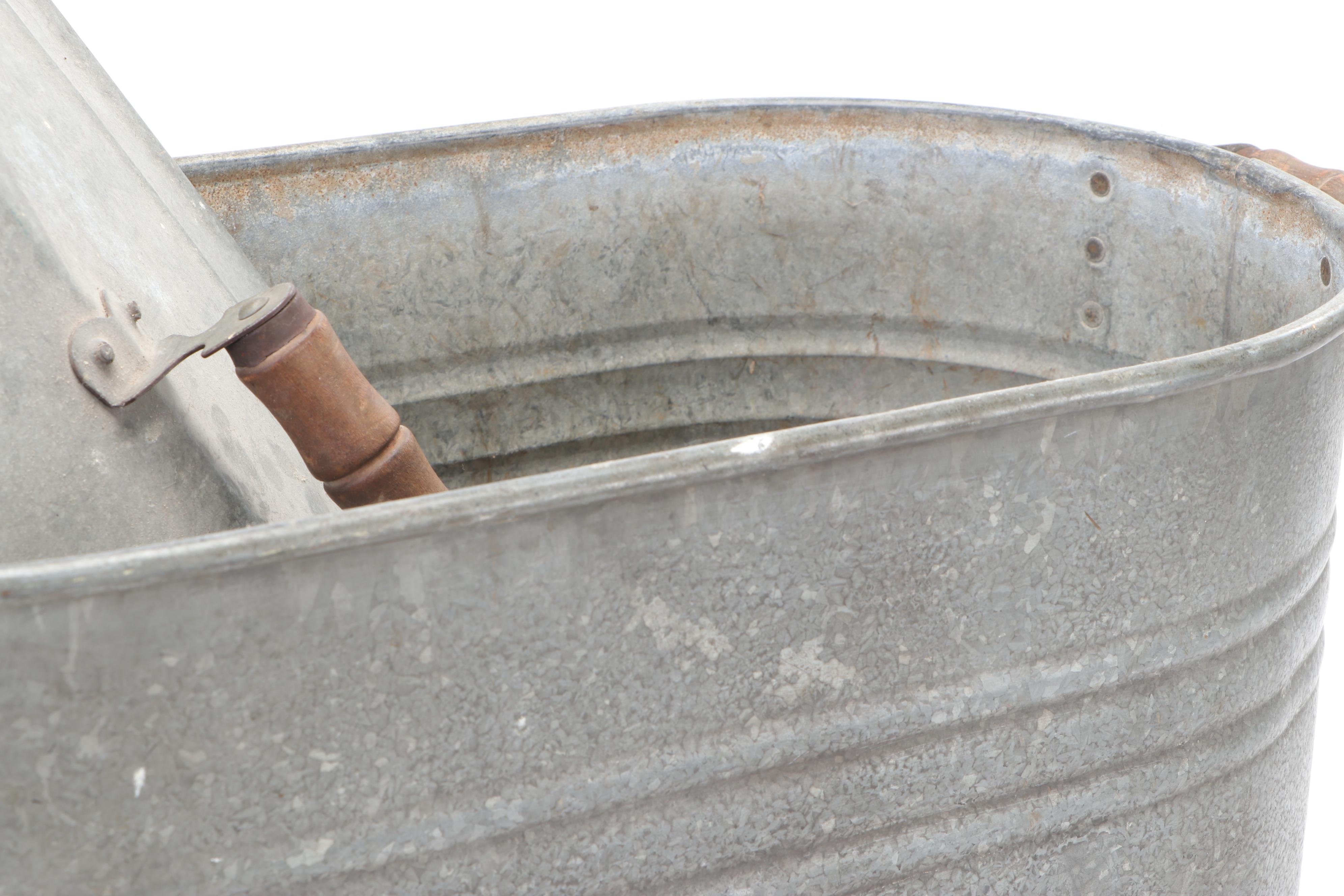 Rapid Washer Laundry Plunger with Galvanized Boiler Wash Tub