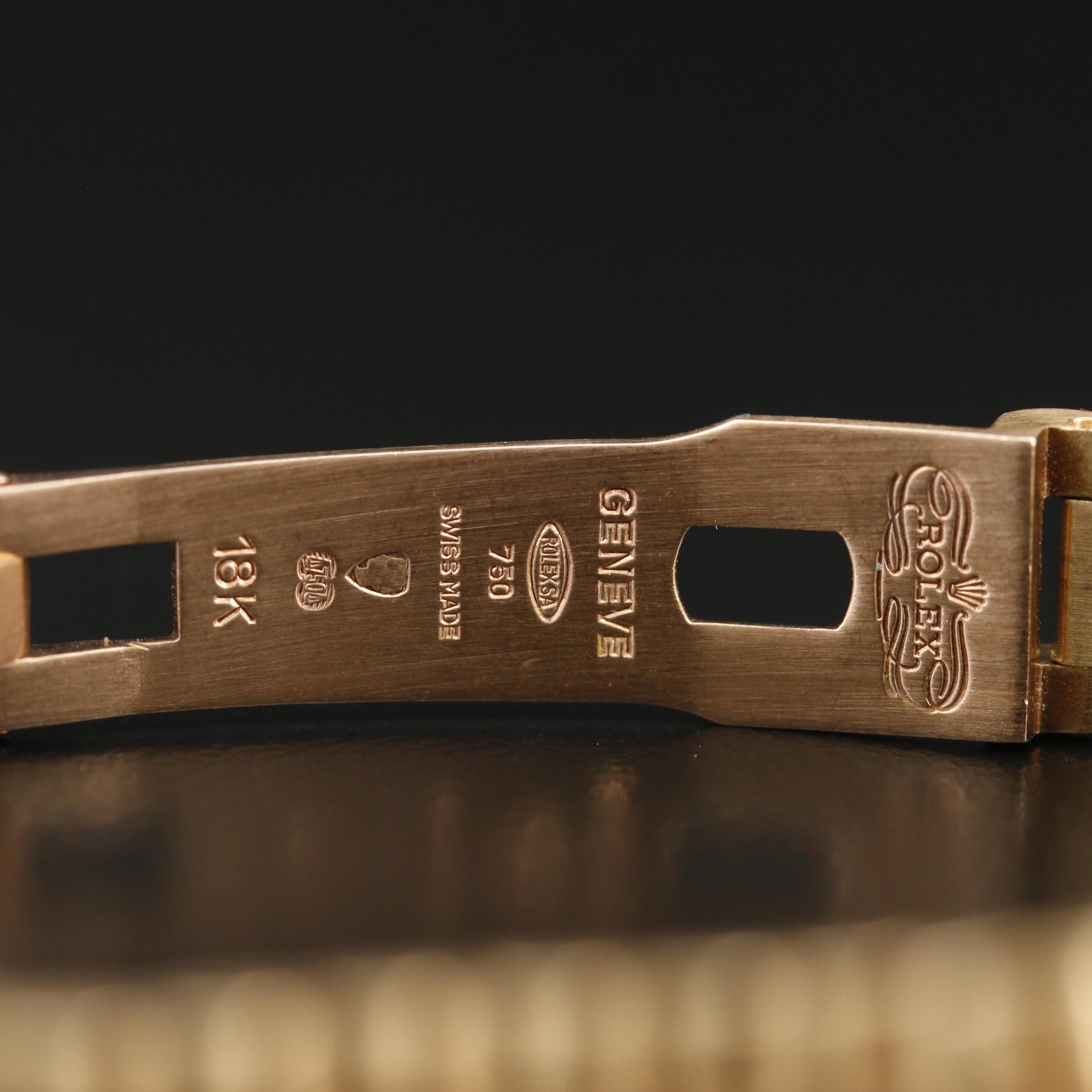 1979 Rolex Datejust 18K Bark Finish President Watch with Diamond Dial