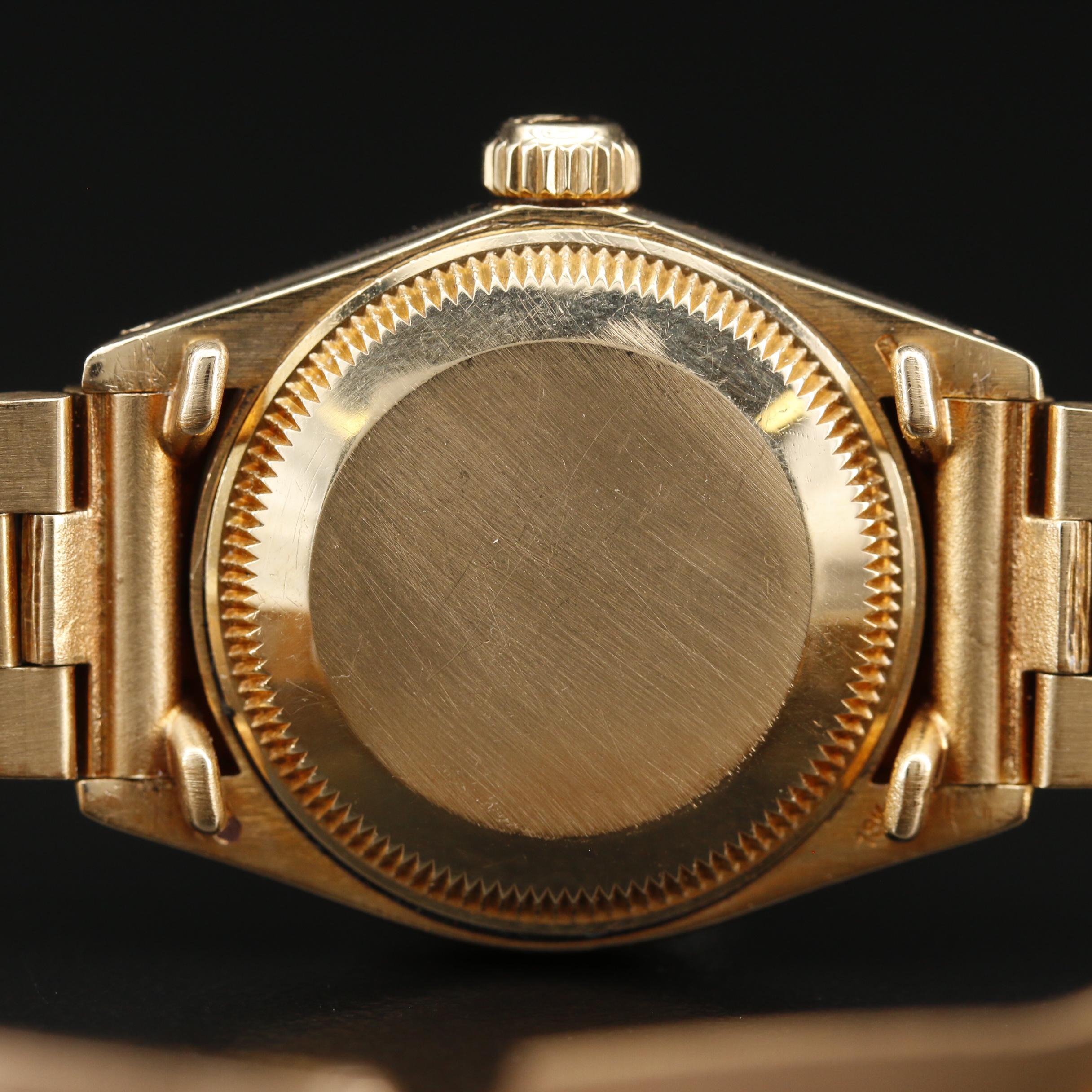 1979 Rolex Datejust 18K Bark Finish President Watch with Diamond Dial