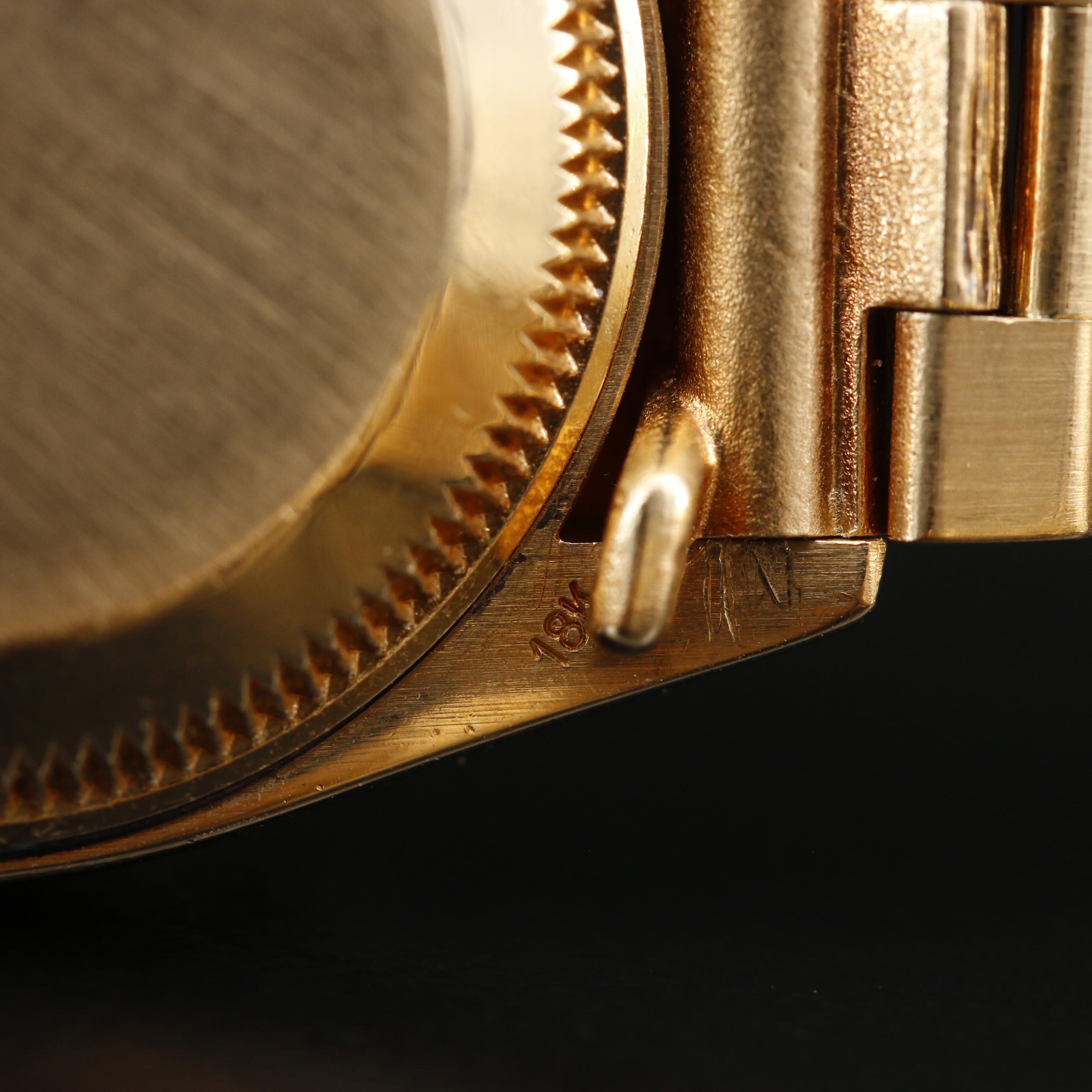 1979 Rolex Datejust 18K Bark Finish President Watch with Diamond Dial