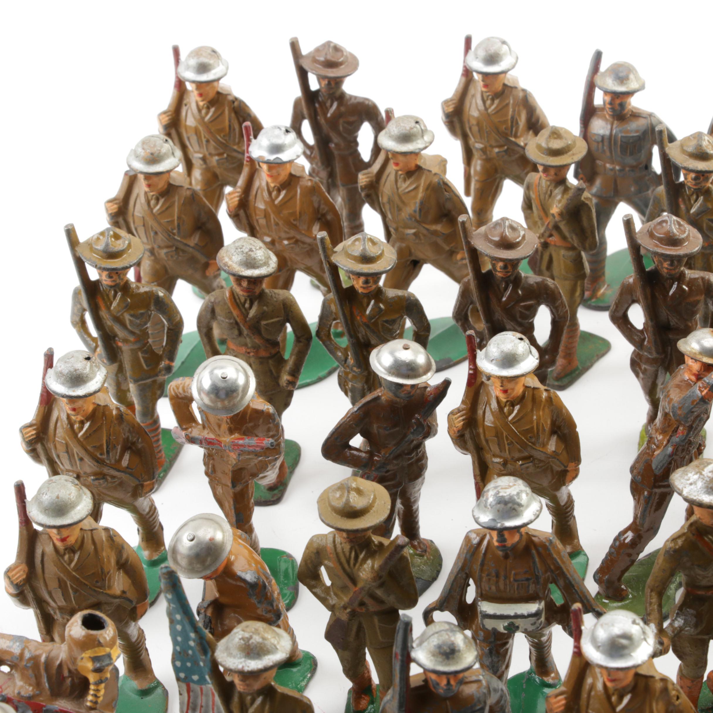 Manoll and Barclay United States Military Metal Toy Soldiers, Mid-20th C.