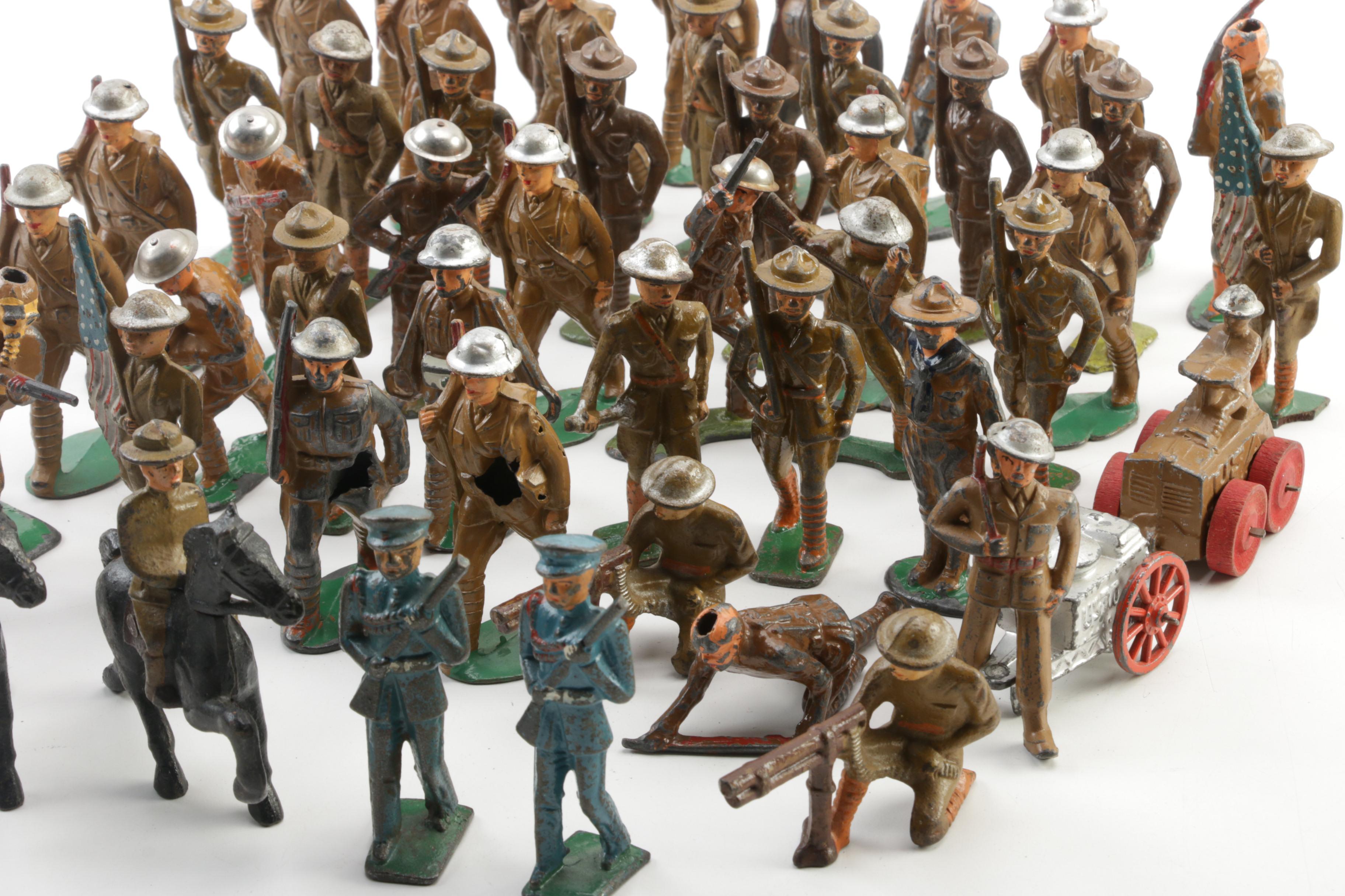 Manoll and Barclay United States Military Metal Toy Soldiers, Mid-20th C.