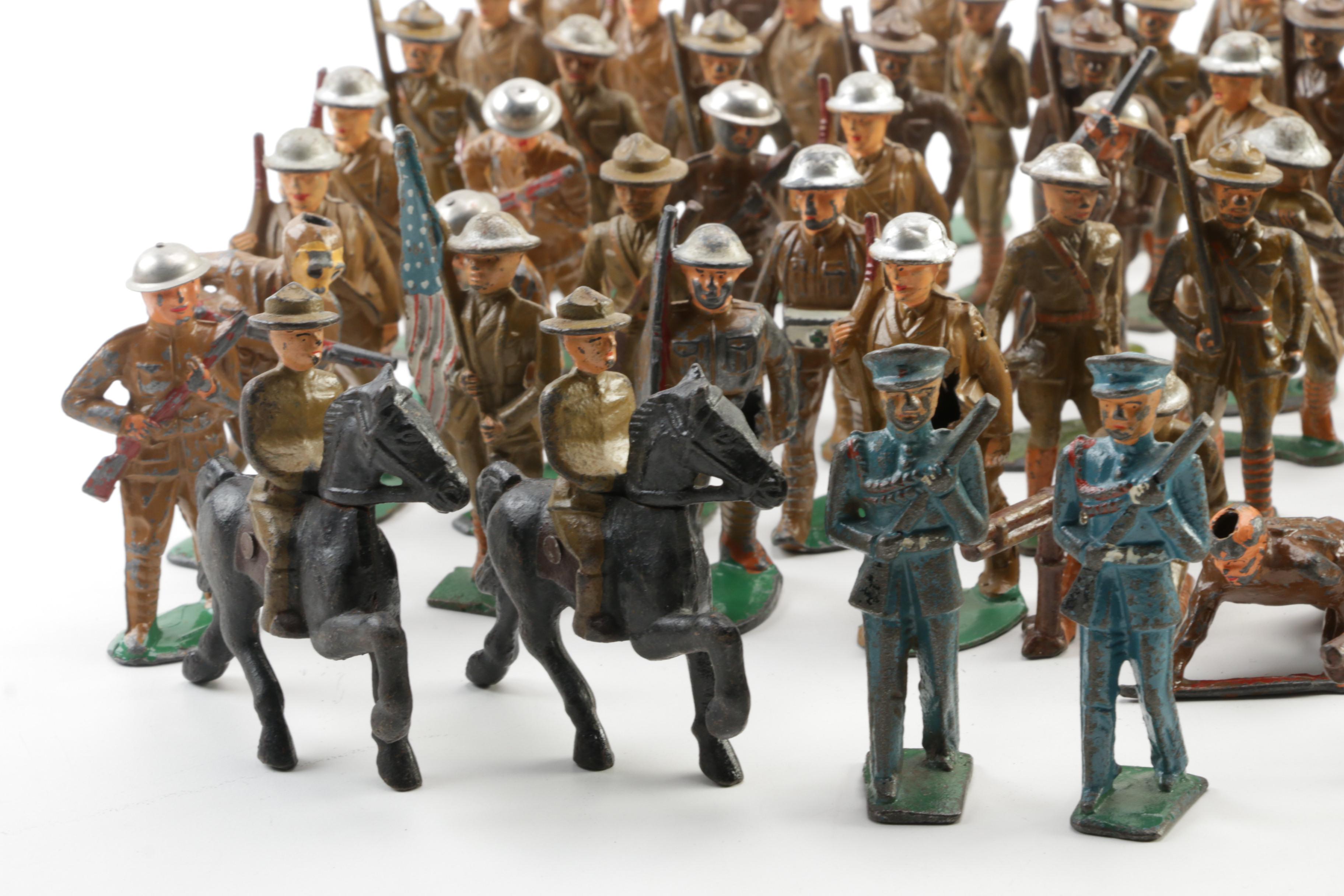 Manoll and Barclay United States Military Metal Toy Soldiers, Mid-20th C.
